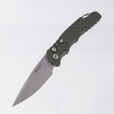 Pro-Tech TR-5 - OD Green Aluminum w/ Safety & Mosaic Pin Button - Stonewash S35VN - BST26.TR5.1