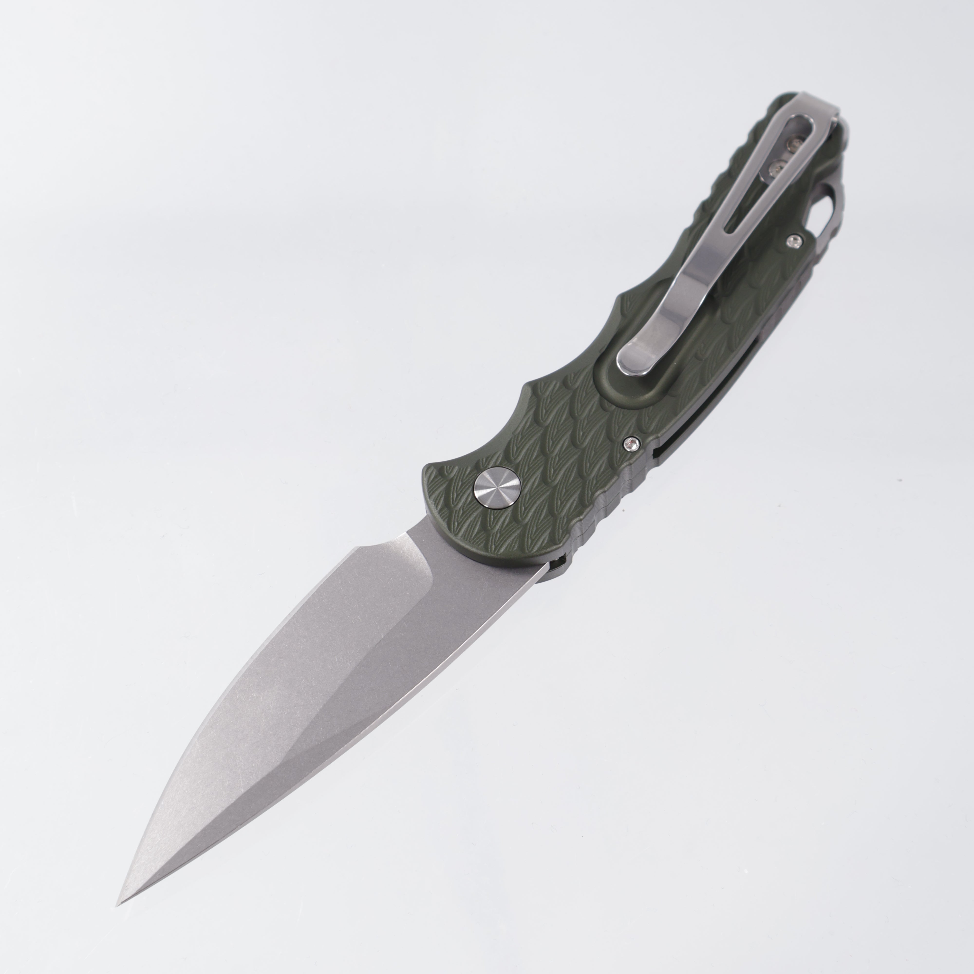 Pro-Tech TR-5 - OD Green Aluminum w/ Safety & Mosaic Pin Button - Stonewash S35VN - BST26.TR5.1