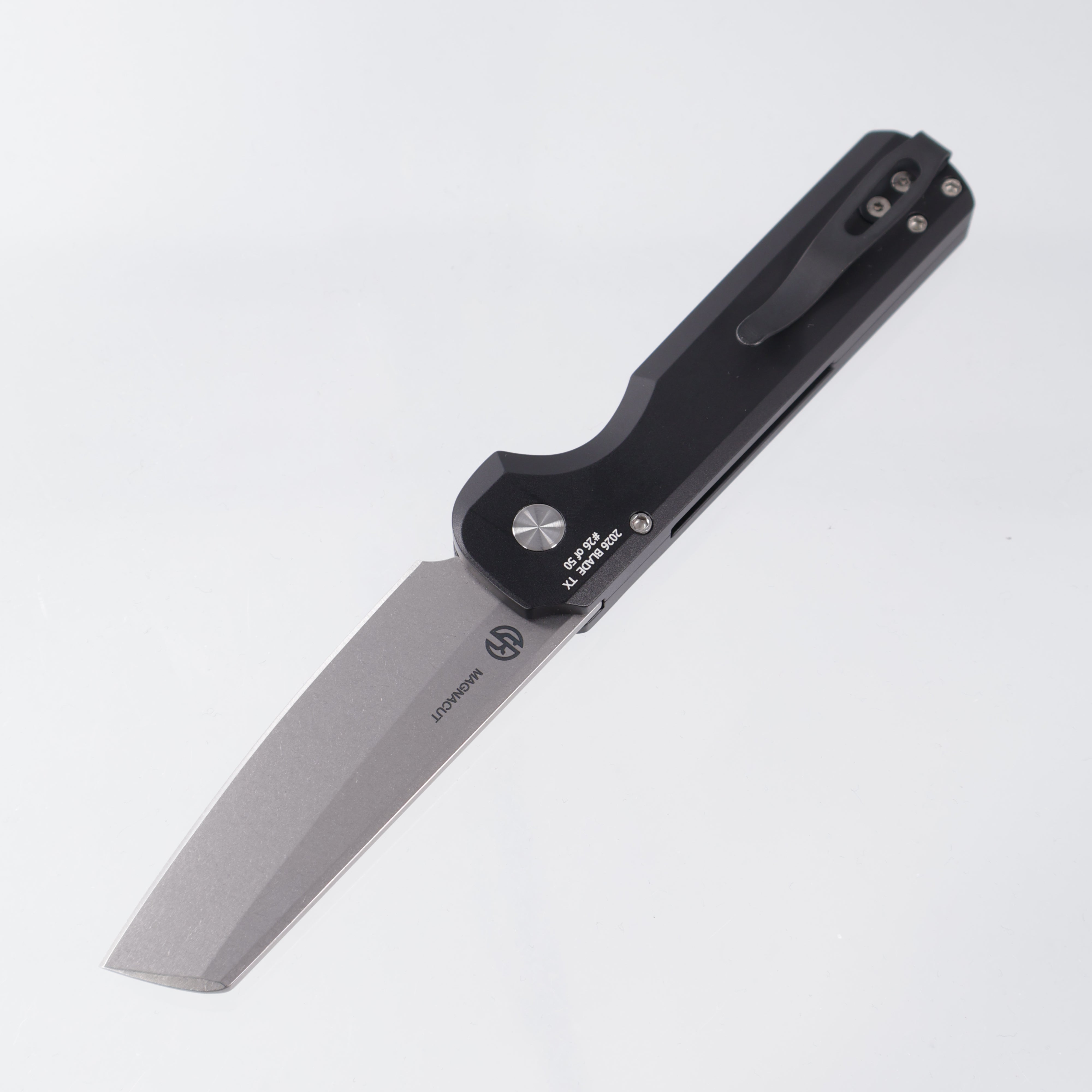 Pro-Tech Slimfoot - Black Aluminum w/ Mosaic Pin Button - Stonewash Magnacut - BST26.Slimfoot.1