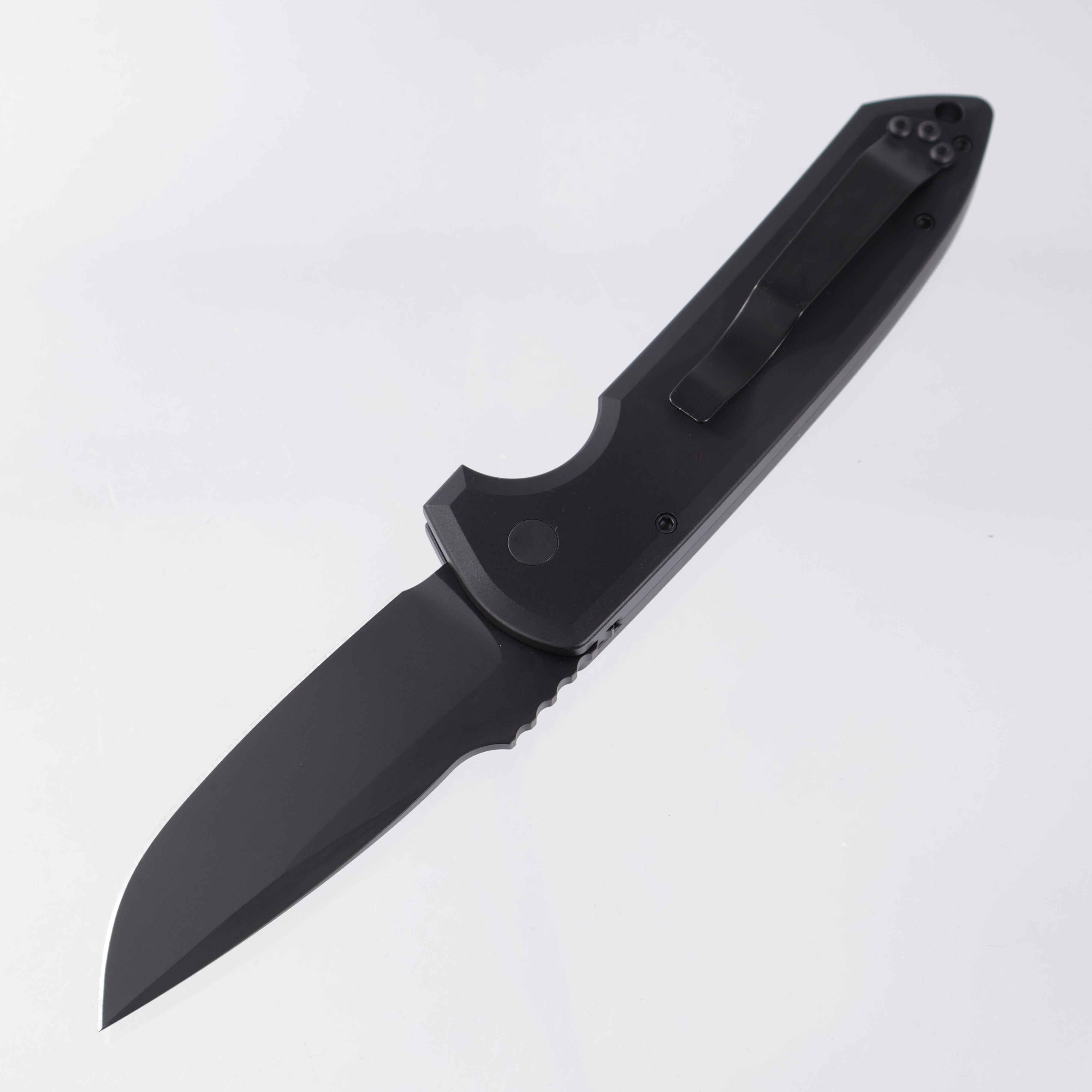 Pro-Tech Rockeye Operator - Black Aluminum w/ Tritium Button Inlay - Sterile DLC Magnacut - LG3101-OP