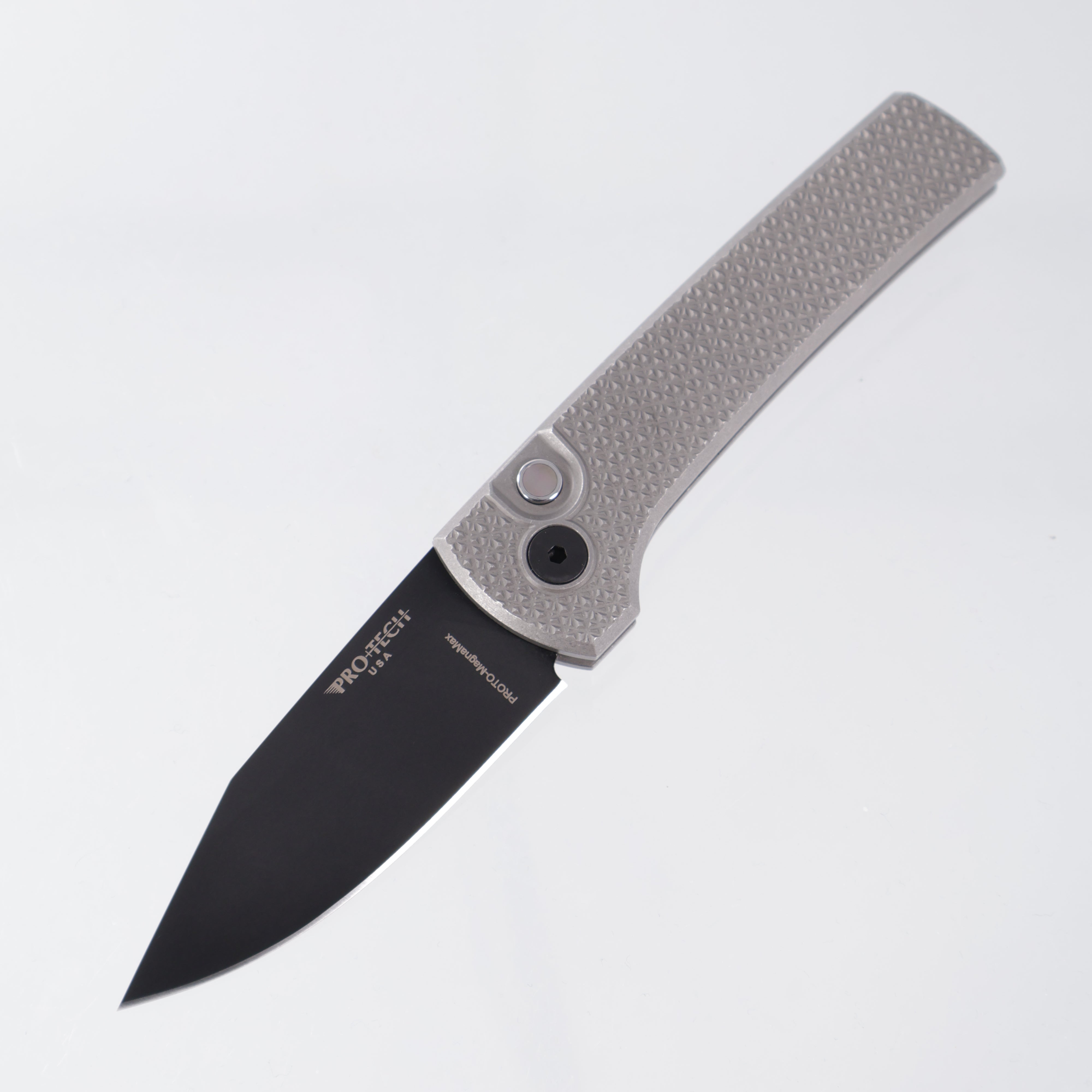 Pro-Tech Scapegoat Compact Custom - Stonewash 17-4 Carbide Texture Sta ...