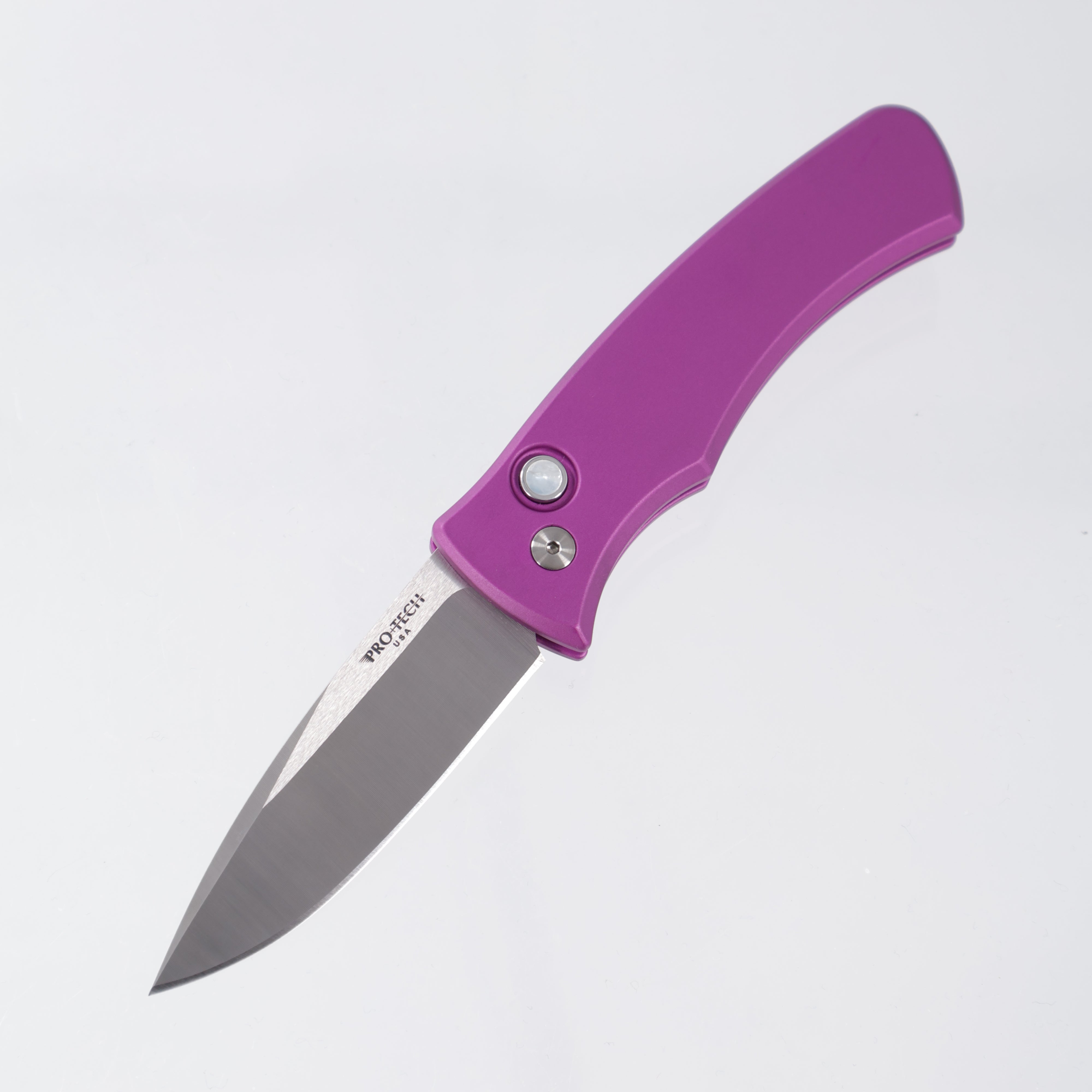 Pro-Tech Duke 2 - Purple Aluminum w/ Mother Of Pearl Button - Satin Magnacut - BST26.Duke.1