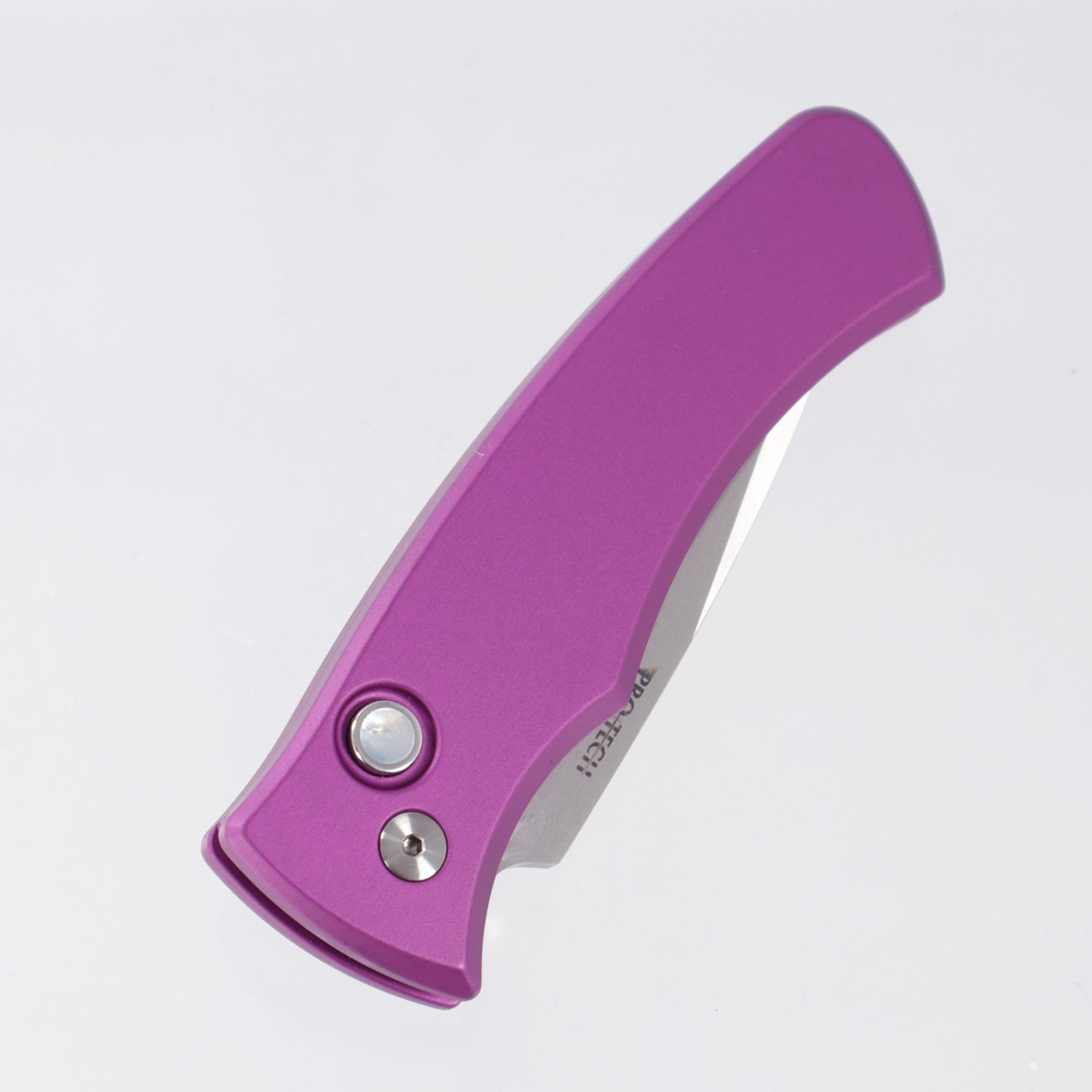 Pro-Tech Duke 2 - Purple Aluminum w/ Mother Of Pearl Button - Satin Magnacut - BST26.Duke.1