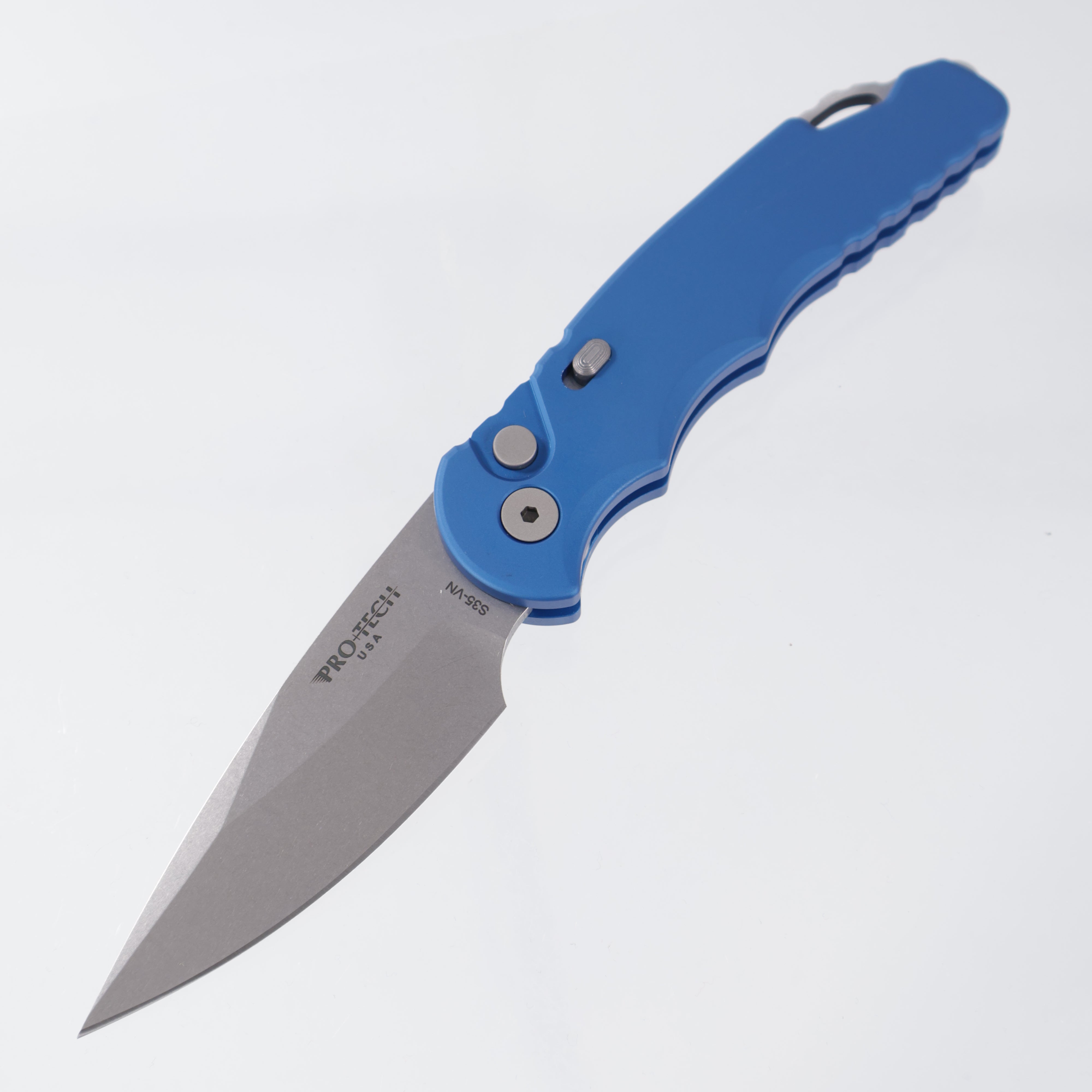 Pro-Tech TR-5 - Blue Aluminum w/ Safety - Stonewash S35VN - T501-BLUE ...