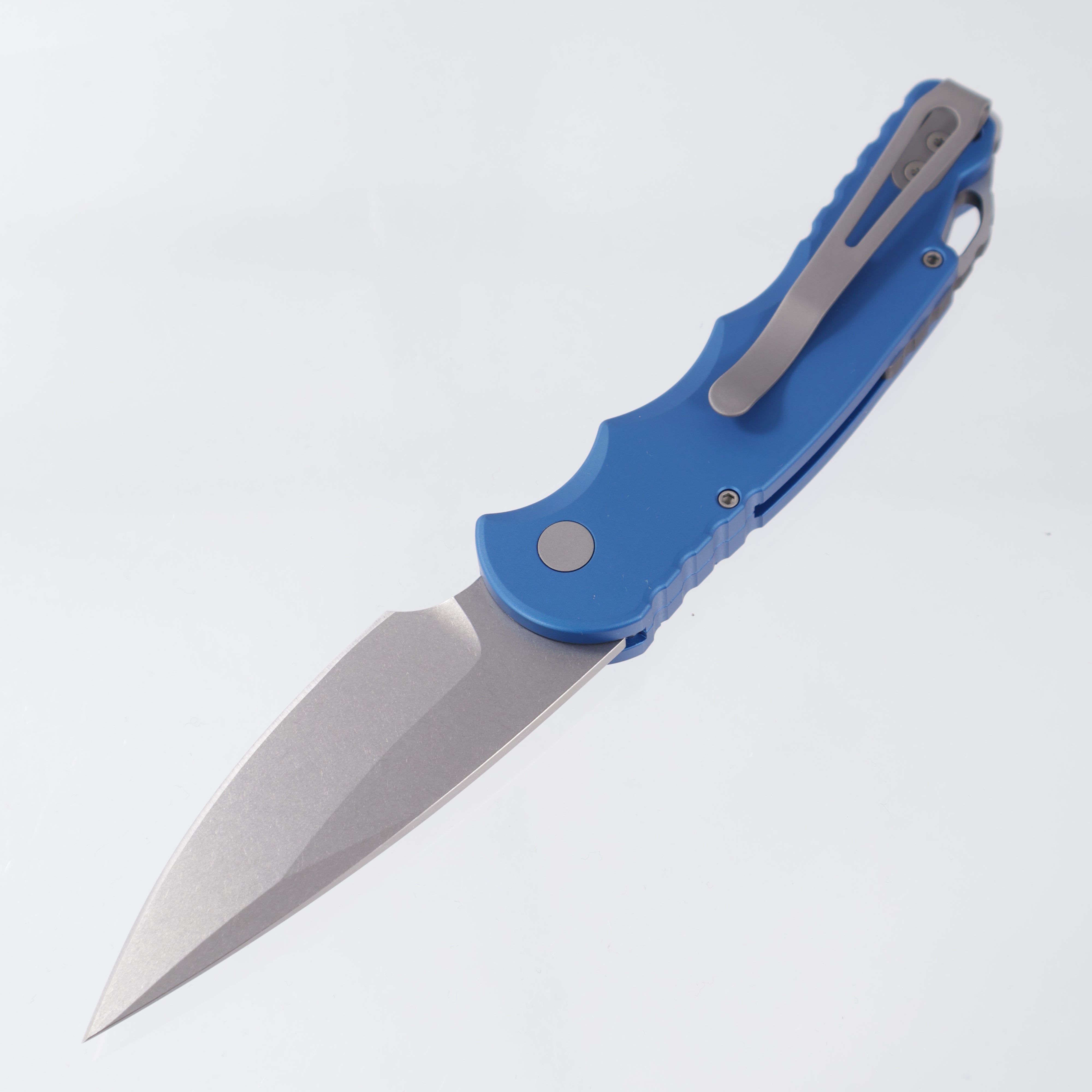 Pro-Tech TR-5 - Blue Aluminum w/ Safety - Stonewash S35VN - T501-BLUE