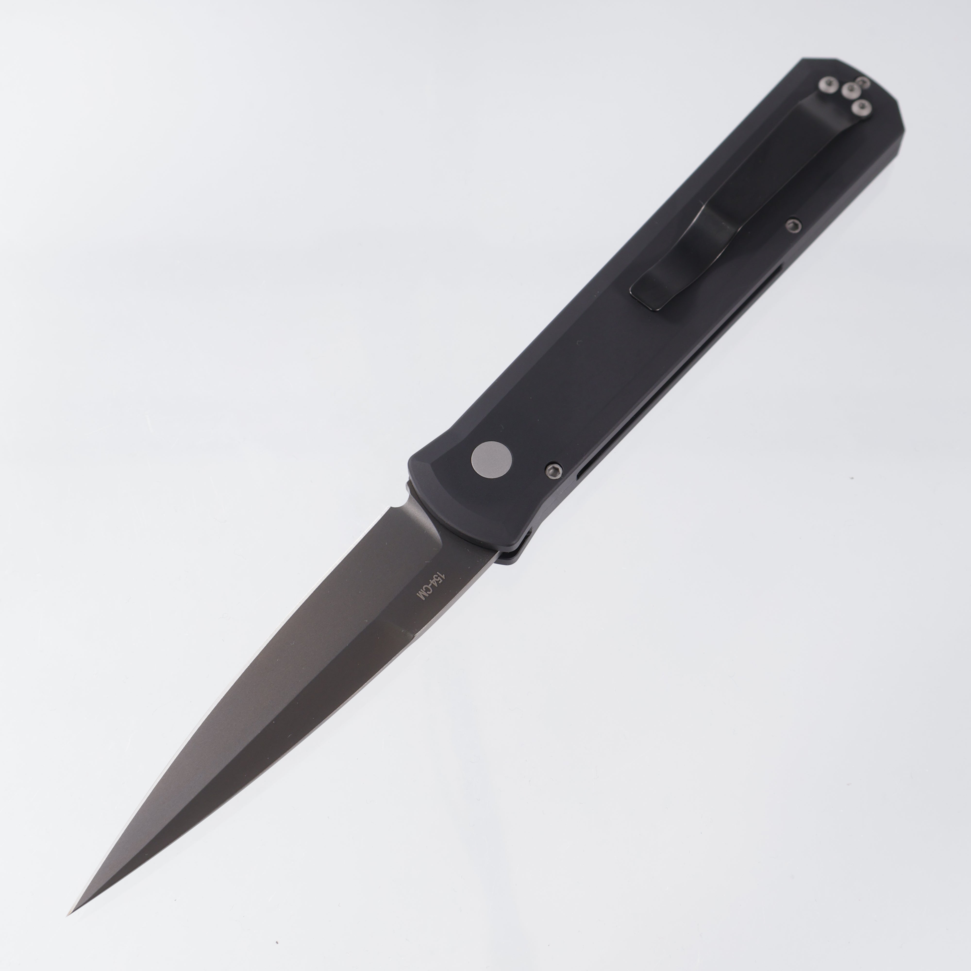 Pro-Tech Godfather - Black Aluminum - Smoky Grey 154CM - 921-SG