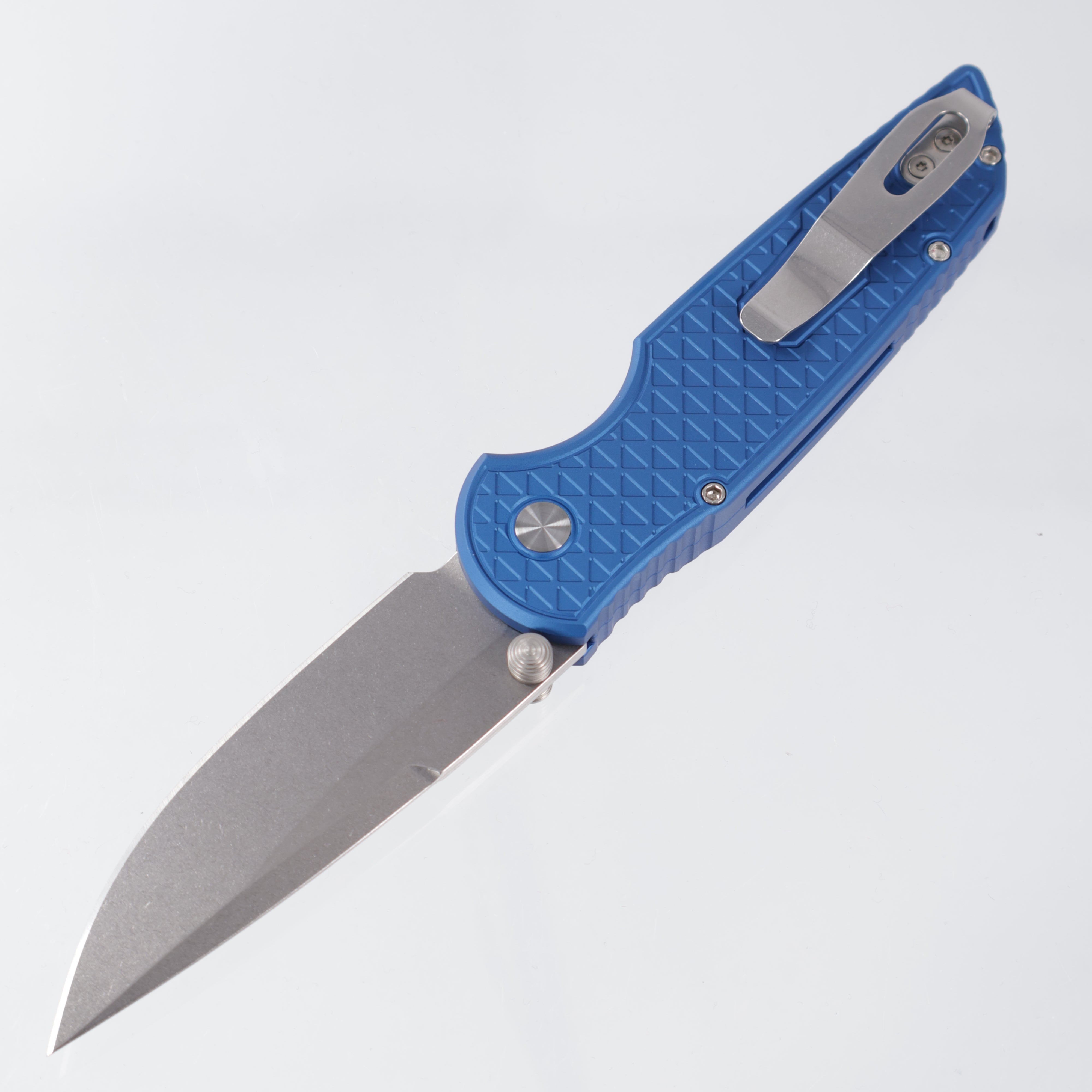 Pro-Tech TR-3 Integrity - Blue Aluminum w/ Relic Milling & Mosaic Button - Magnacut Stonewash - BST26.INT.1