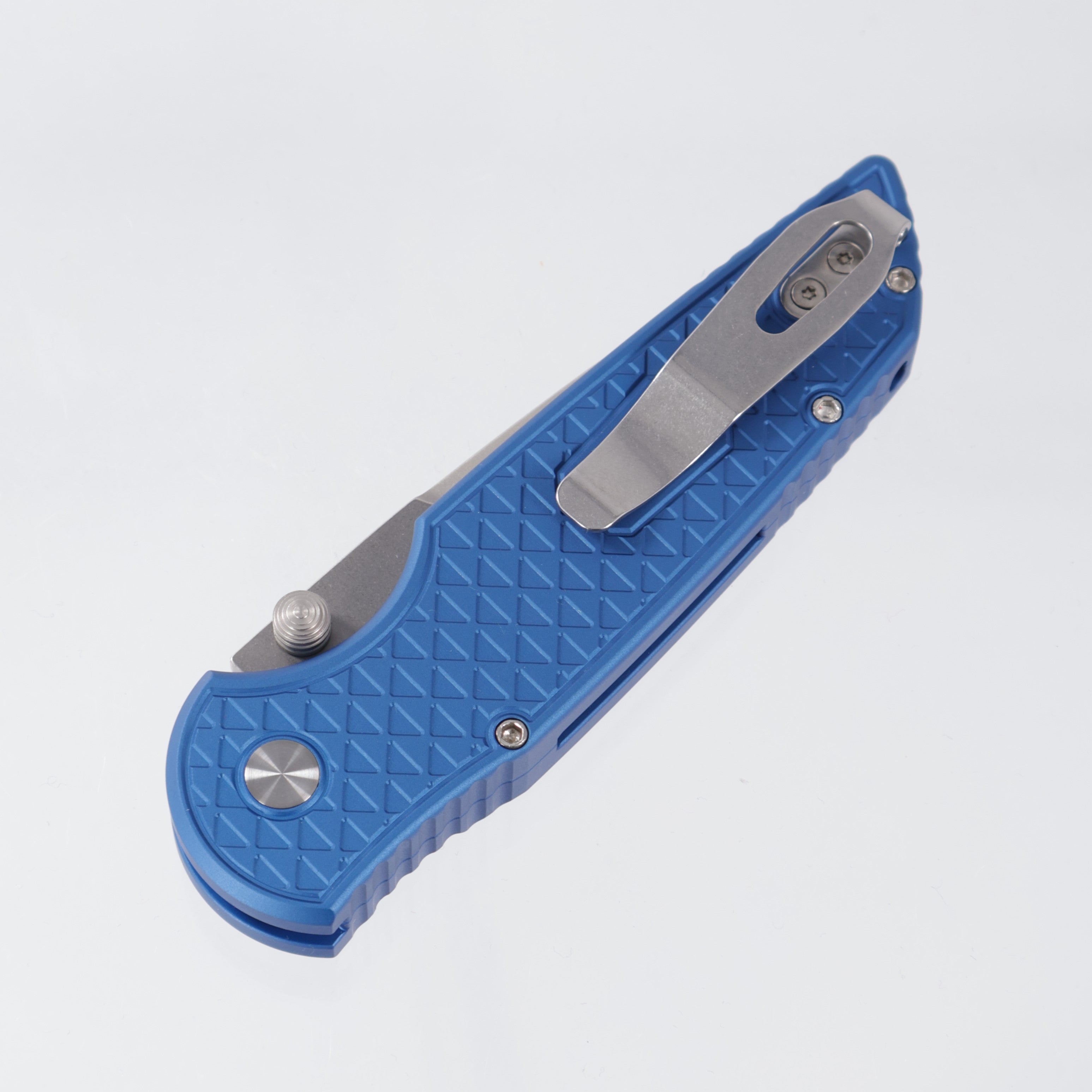 Pro-Tech TR-3 Integrity - Blue Aluminum w/ Relic Milling & Mosaic Button - Magnacut Stonewash - BST26.INT.1