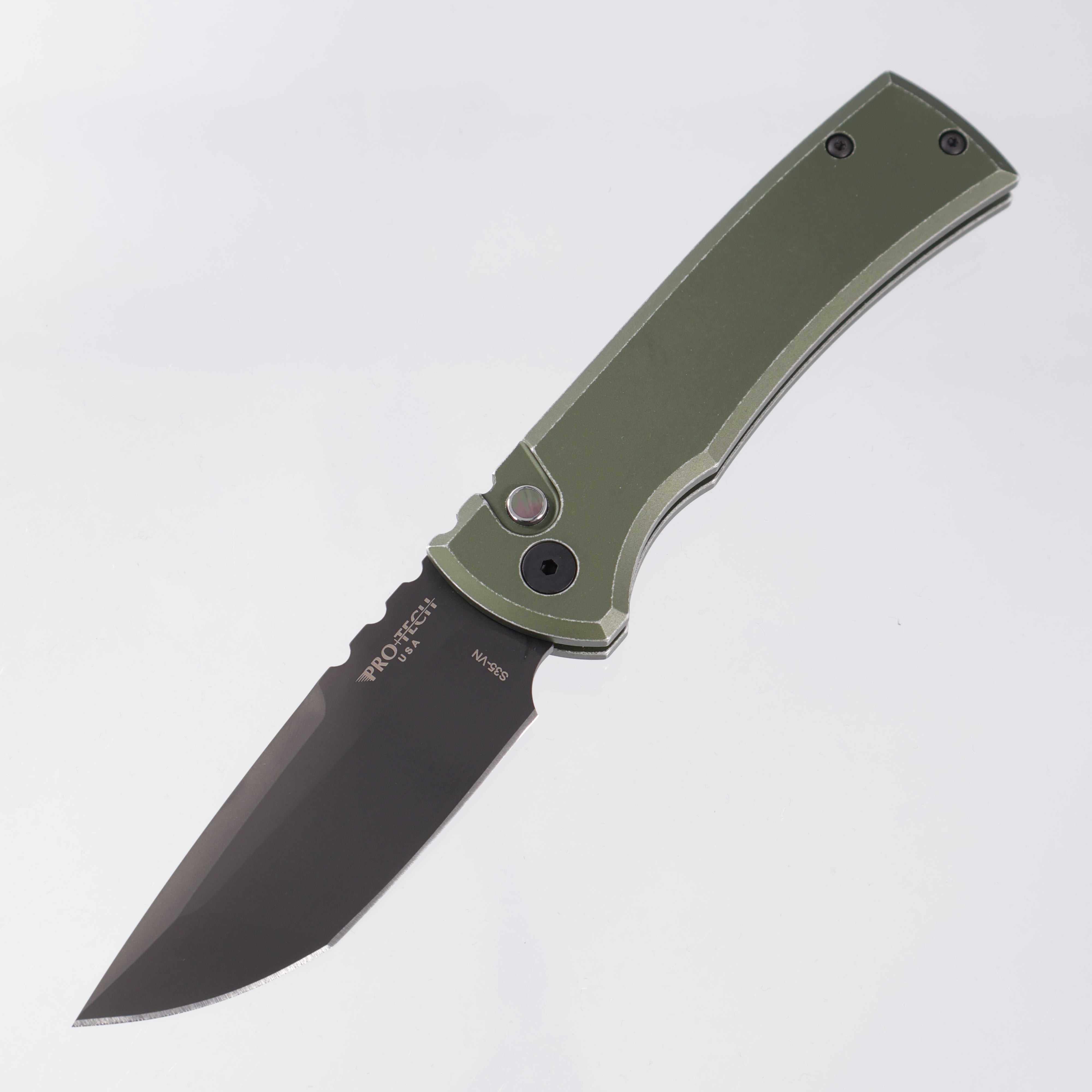 Chaves x Pro-Tech Redencion 229 - Battleworn Green - DLC S35vn Tanto - Pearl Button - RCR1103-LTD BW Green