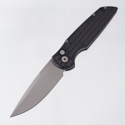 Pro-Tech TR-3 Auto - Black Aluminum w/ Grooves - Beadblast 154CM