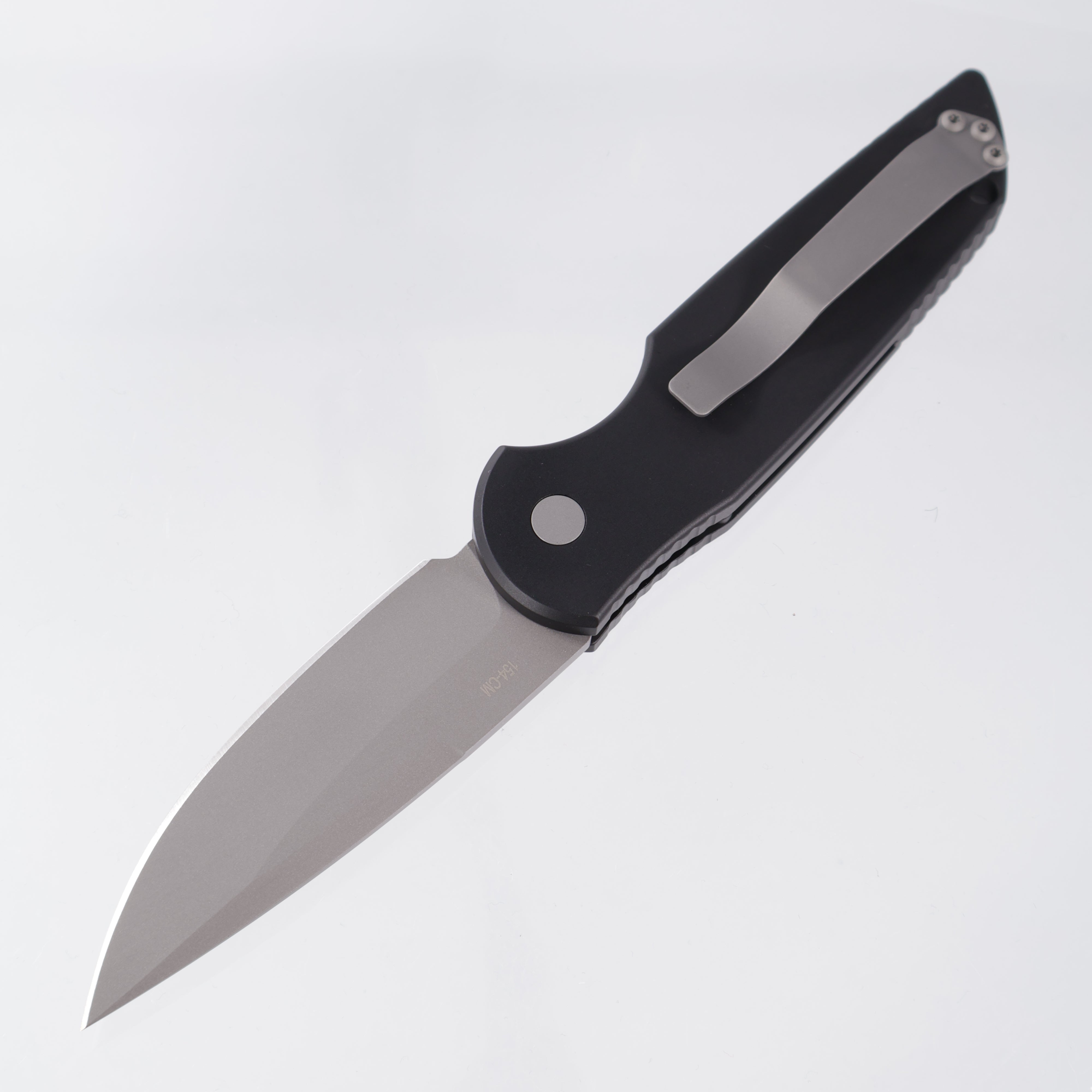 Pro-Tech TR-3 Auto - Black Aluminum w/ Grooves - Beadblast 154CM