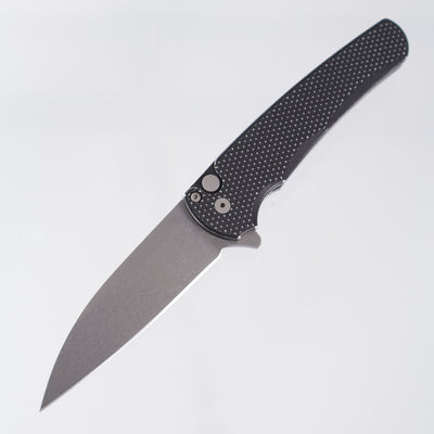 Pro-Tech Malibu Wharncliffe - Black Battleworn Textured Aluminum - Stonewash Magnacut - 5305-BW