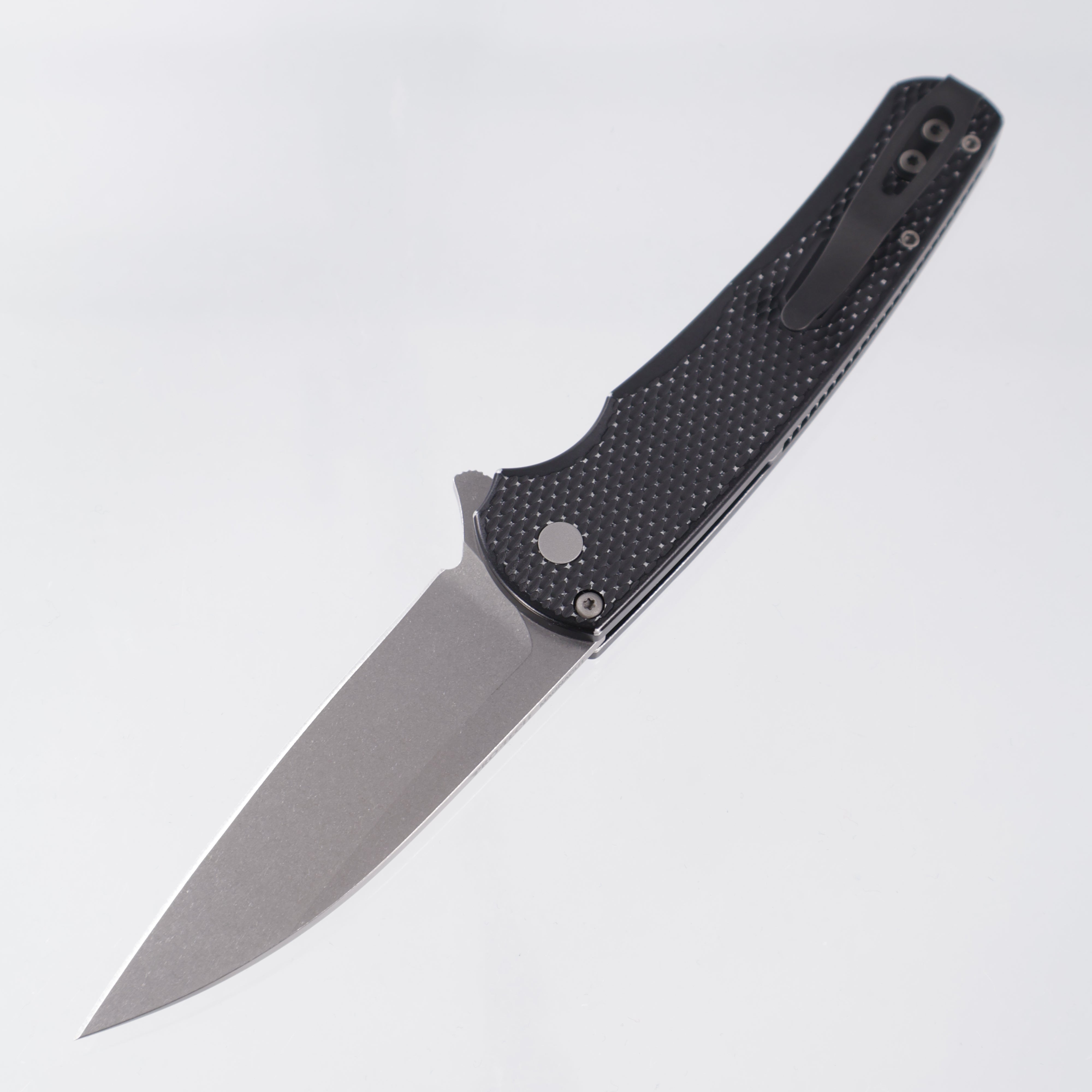 Pro-Tech Malibu Wharncliffe - Black Battleworn Textured Aluminum - Stonewash Magnacut - 5305-BW