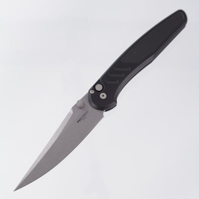 Pro-Tech Avalon - Black Knurled Aluminum - Stonewash Magnacut - PN1101