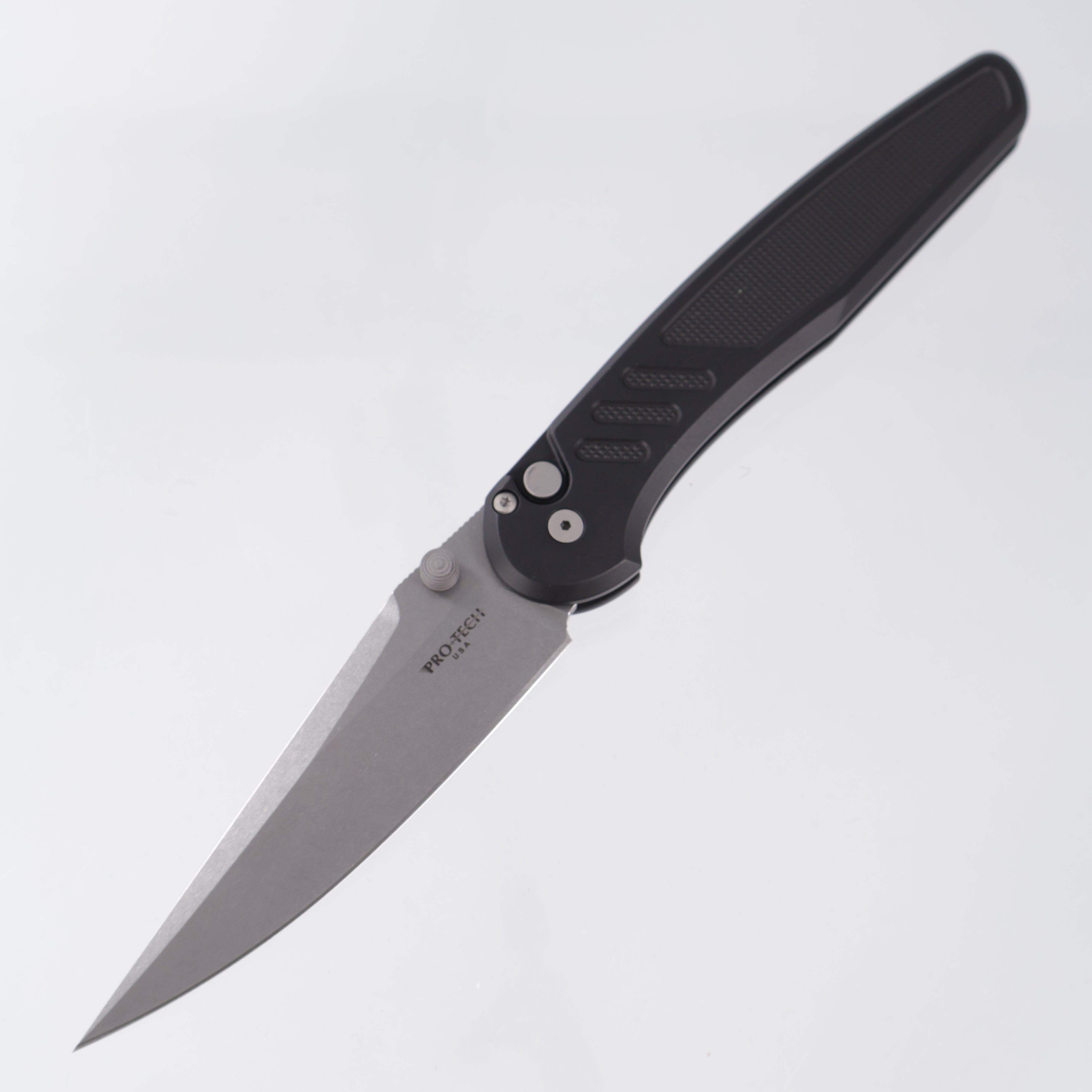 Pro-Tech Avalon - Black Knurled Aluminum - Stonewash Magnacut - PN1101