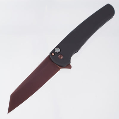 Pro-Tech Malibu Reverse Tanto - Black Aluminum w/ Black Lip Pearl Button - Copper Rose PVD Magnacut - BSA26.Malibu.1