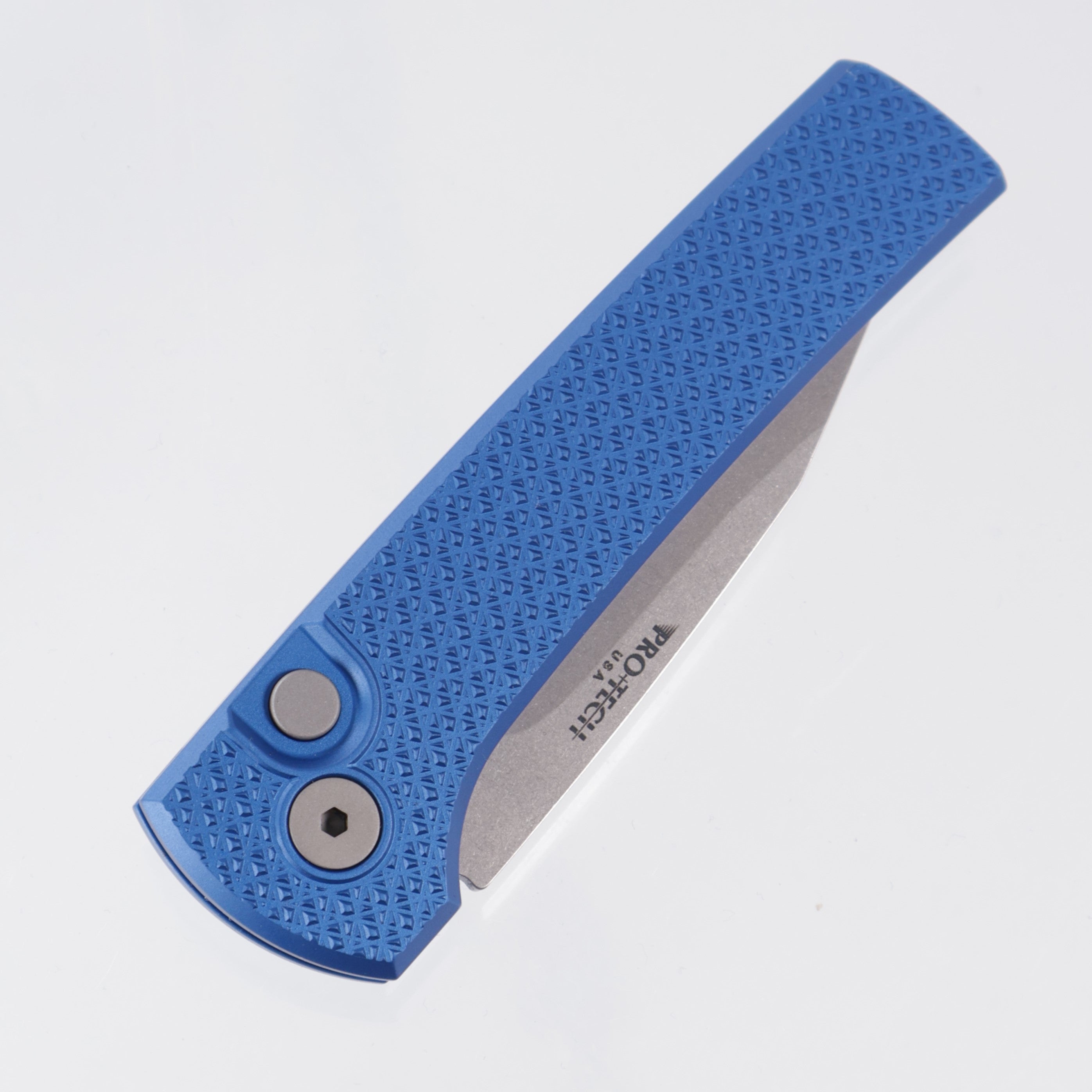 Pro-Tech Scapegoat Compact - Blue Carbide Texture Aluminum - Stonewash MagnaMax - RC1105-Blue
