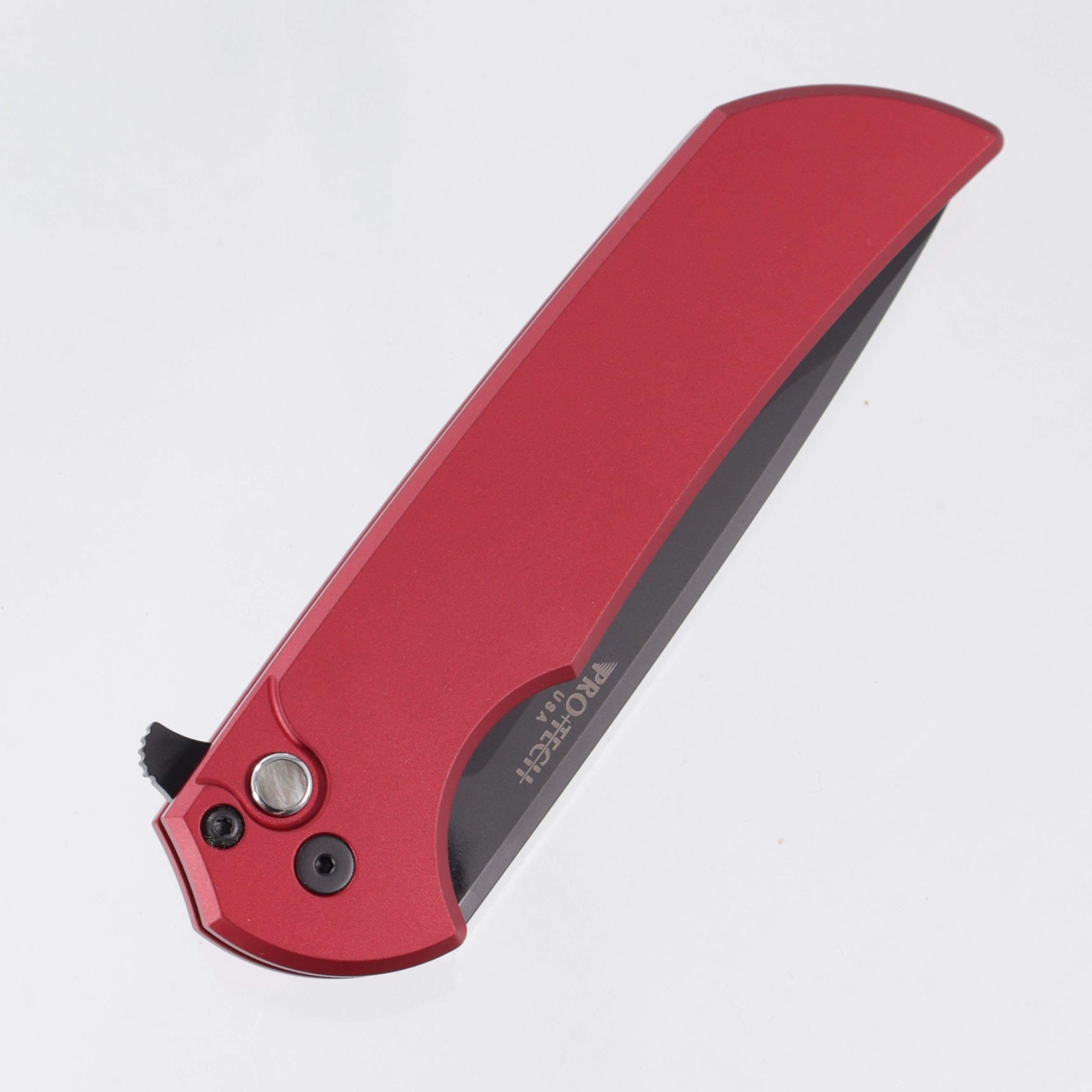 Pro-Tech Mordax - Red Aluminum w/ Black Lip Pearl Button - DLC Magnacut - MX103-LTD Red