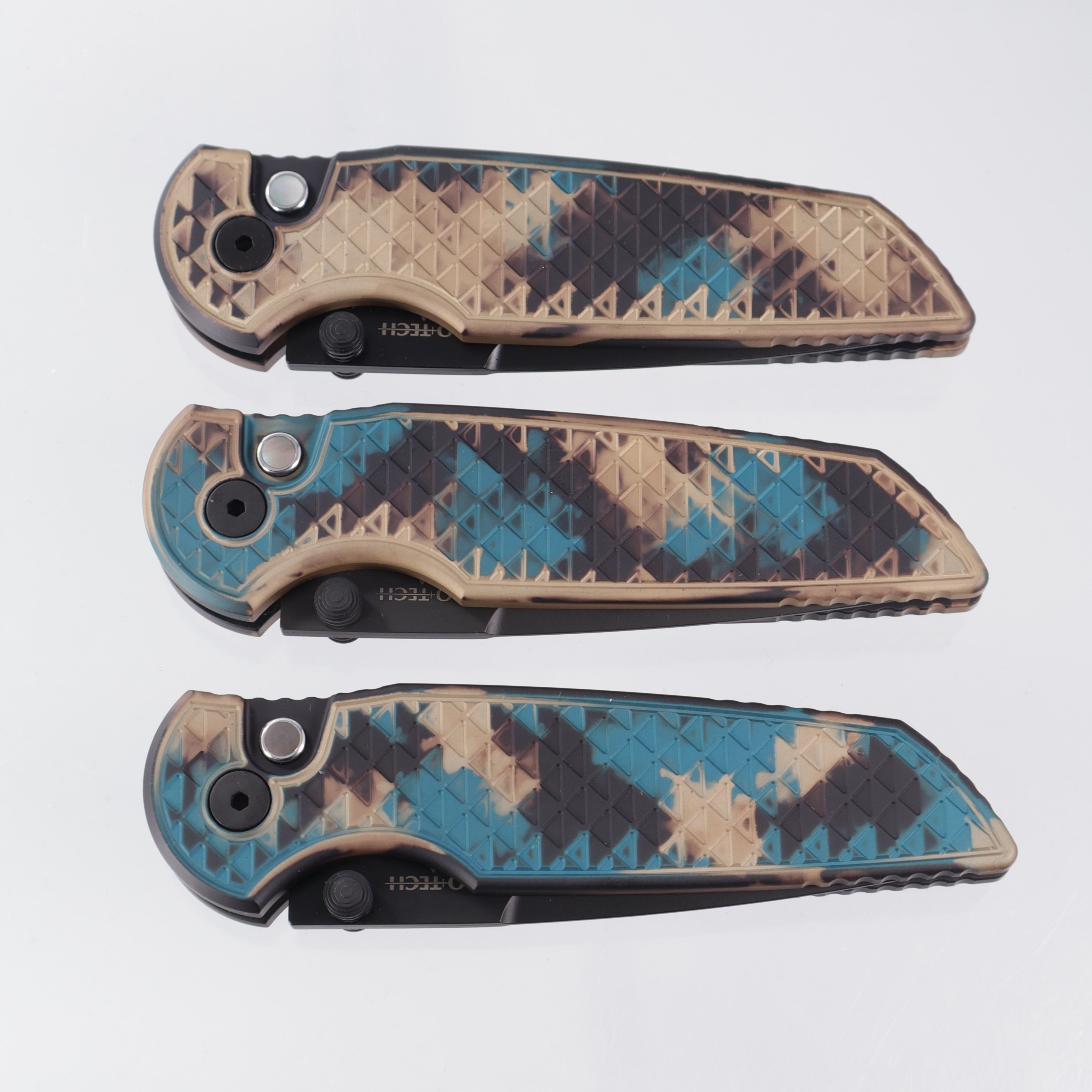 Pro-Tech TR-3 Integrity - Shipwreck Anodized Relic Pattern Aluminum w/ Black Lip Pearl Button - DLC Magnacut - INT1106-SHIPWRECK