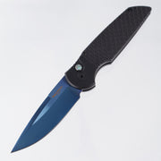 Pro-Tech TR-3 - Black Fishscale Aluminum w/ Abalone Button - Sapphire PVD 154CM - TR-3 X1 SB
