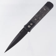 Pro-Tech Godfather - Black Aluminum w/ Black TechnoCarbo Inlays & Black Lip Pearl Button - DLC 154CM - 905-LTD TC BLACK