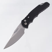 Pro-Tech TR-4 - Black Feather Texture Aluminum w/ Safety - Stonewash MagnaMax - T4105F MM