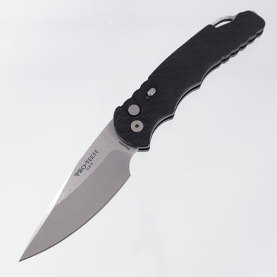 Pro-Tech TR-4 - Black Feather Texture Aluminum w/ Safety - Stonewash MagnaMax - T4105F MM