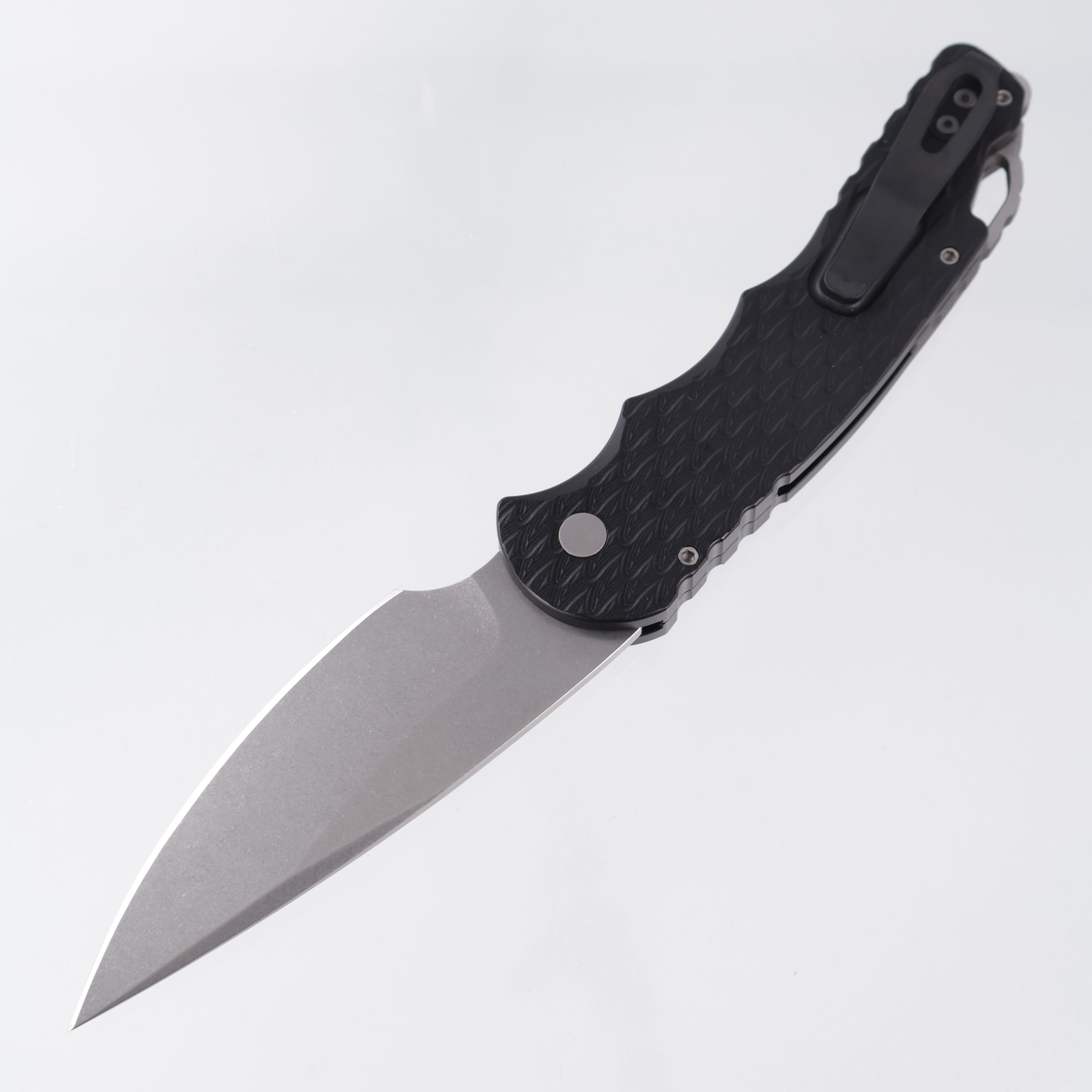 Pro-Tech TR-4 - Black Feather Texture Aluminum w/ Safety - Stonewash MagnaMax - T4105F MM