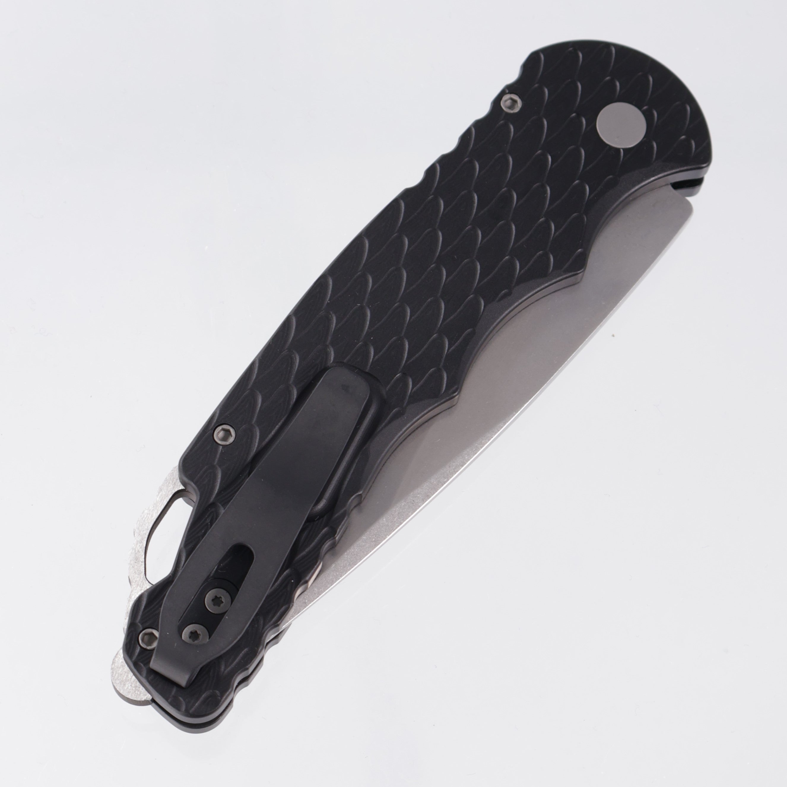 Pro-Tech TR-4 - Black Feather Texture Aluminum w/ Safety - Stonewash MagnaMax - T4105F MM