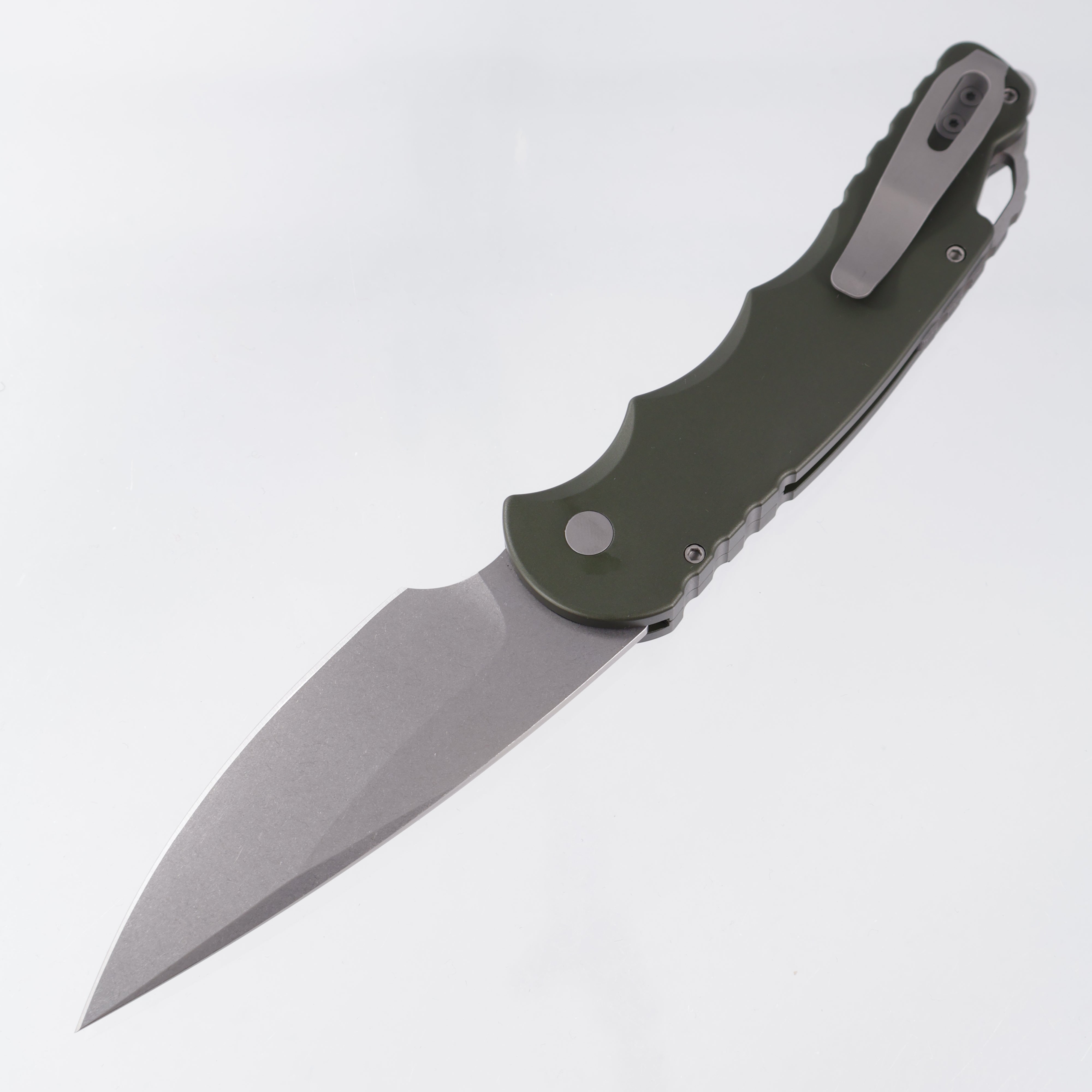 Pro-Tech TR-4 - Green Aluminum w/ Safety - Stonewash MagnaMax - T4101 MM GREEN