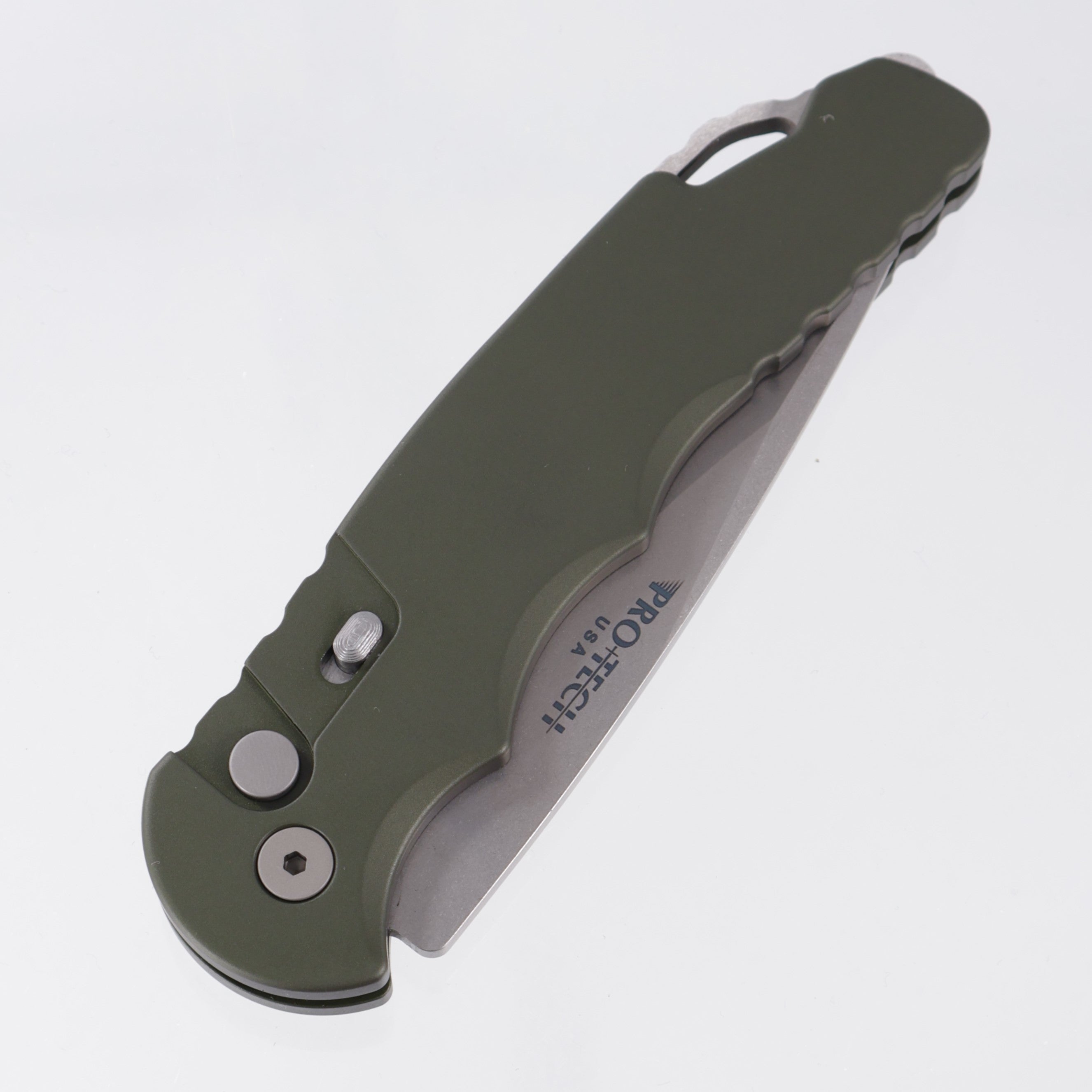 Pro-Tech TR-4 - Green Aluminum w/ Safety - Stonewash MagnaMax - T4101 MM GREEN