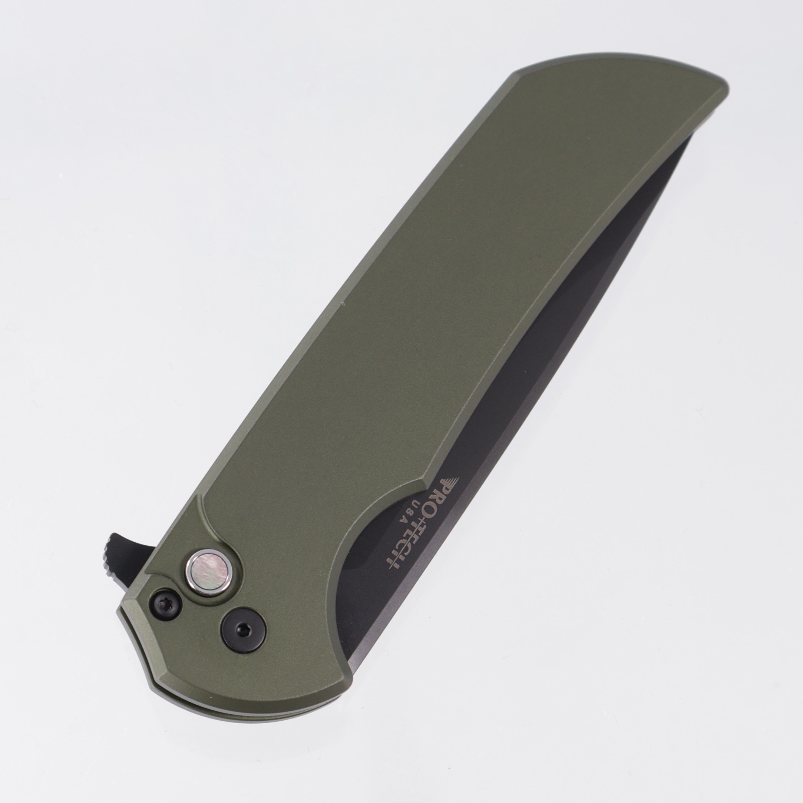 Pro-Tech Mordax - Green Aluminum w/ Black Lip Pearl Button - DLC Magnacut - MX103-LTD GREEN