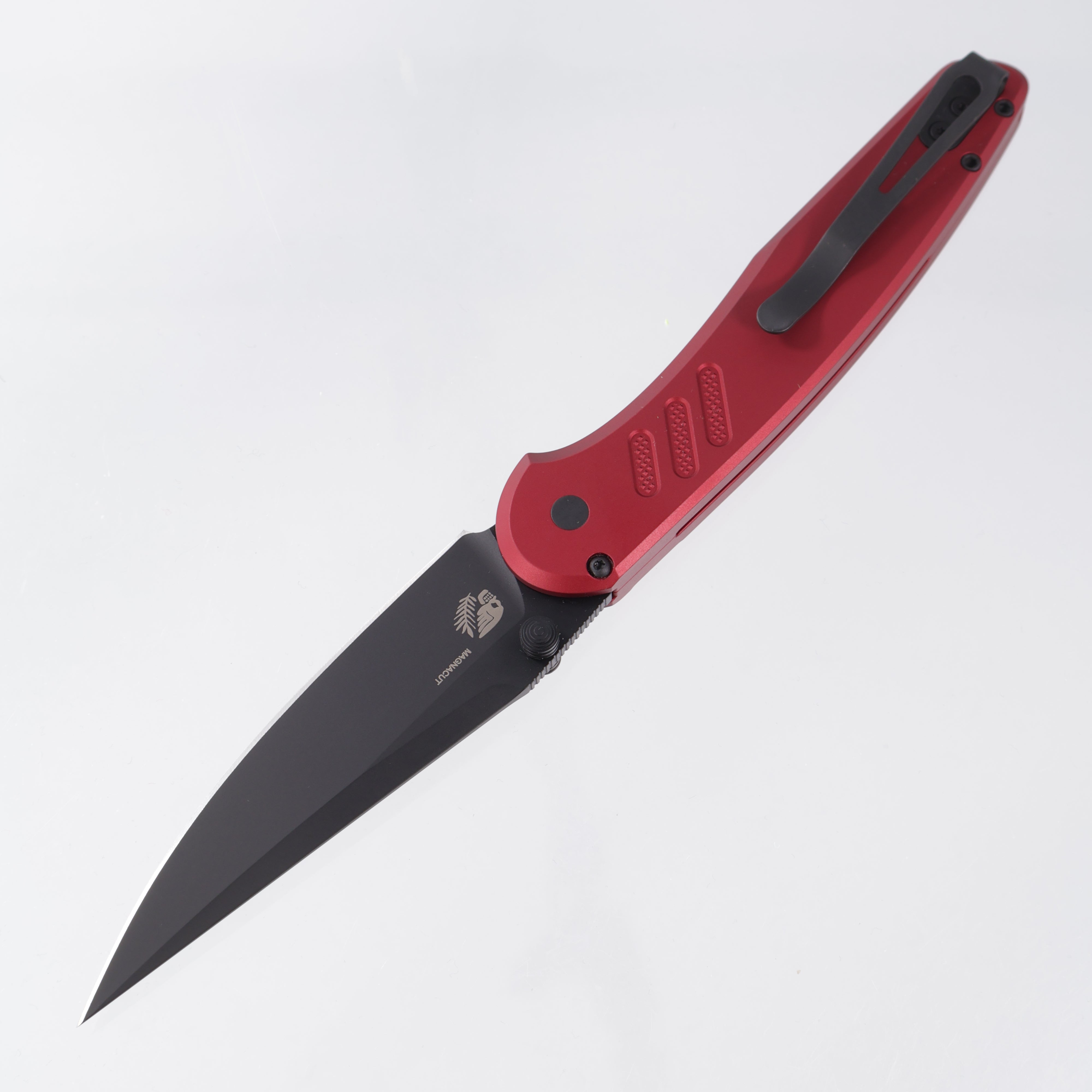Pro-Tech Avalon - Red Knurled Aluminum - DLC Magnacut - PN1103-RED