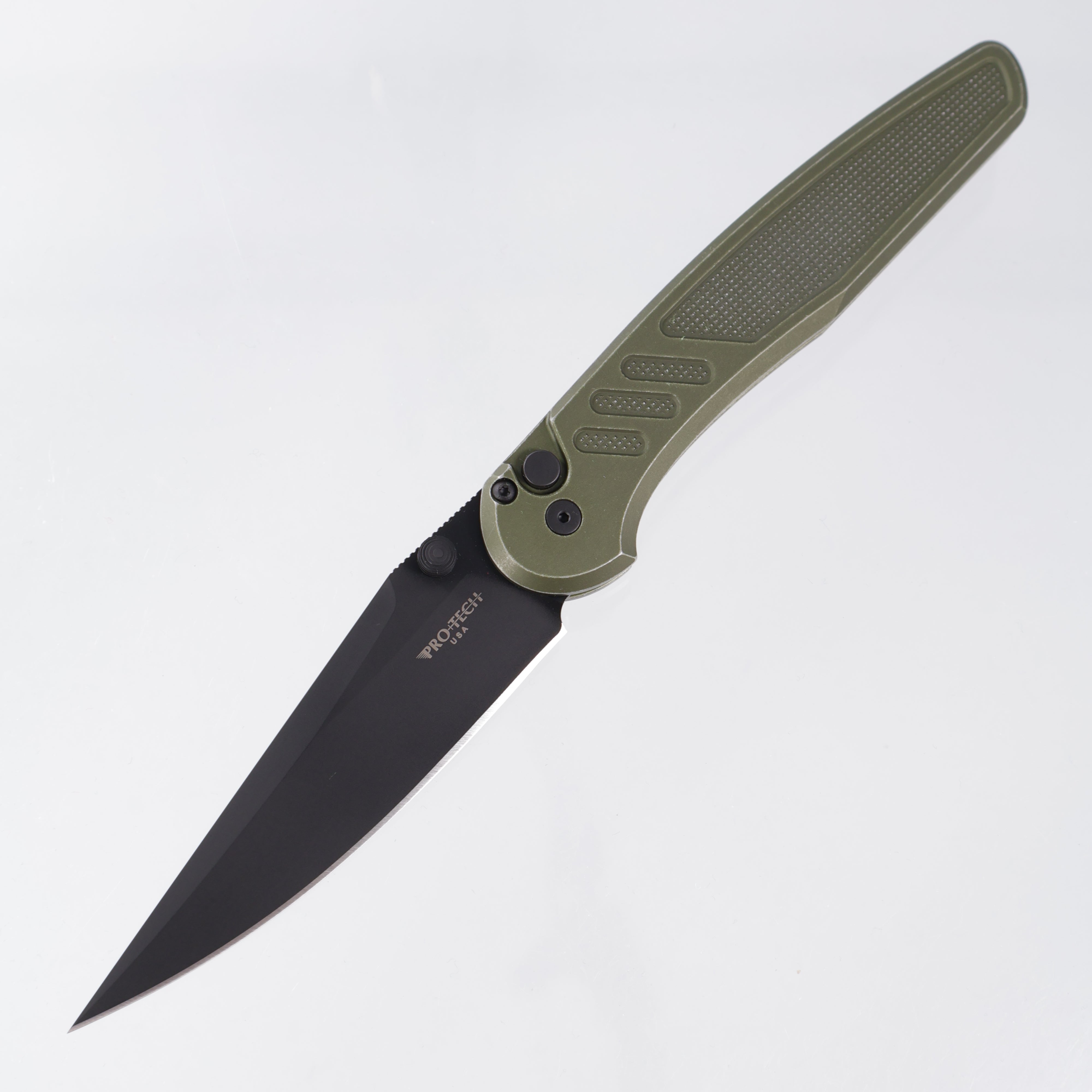 Pro-Tech Avalon - Green Battleworn Knurled Aluminum - DLC Magnacut - PN1103-BW GREEN