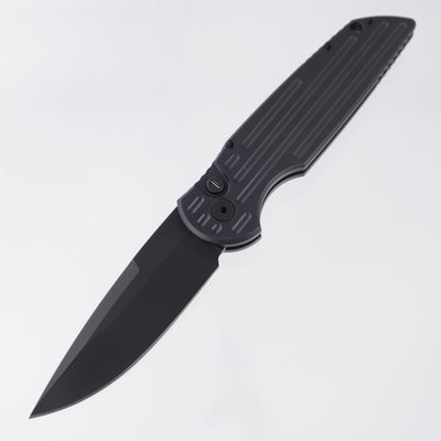 Pro-Tech TR-3 SWAT Operator - Black Grooved Aluminum w/ Tritium Button - Sterile DLC 154CM