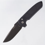 Protech Rockeye - Black Knurled Aluminum - Smoky Grey DLC CPM-D2 - LG325-D2