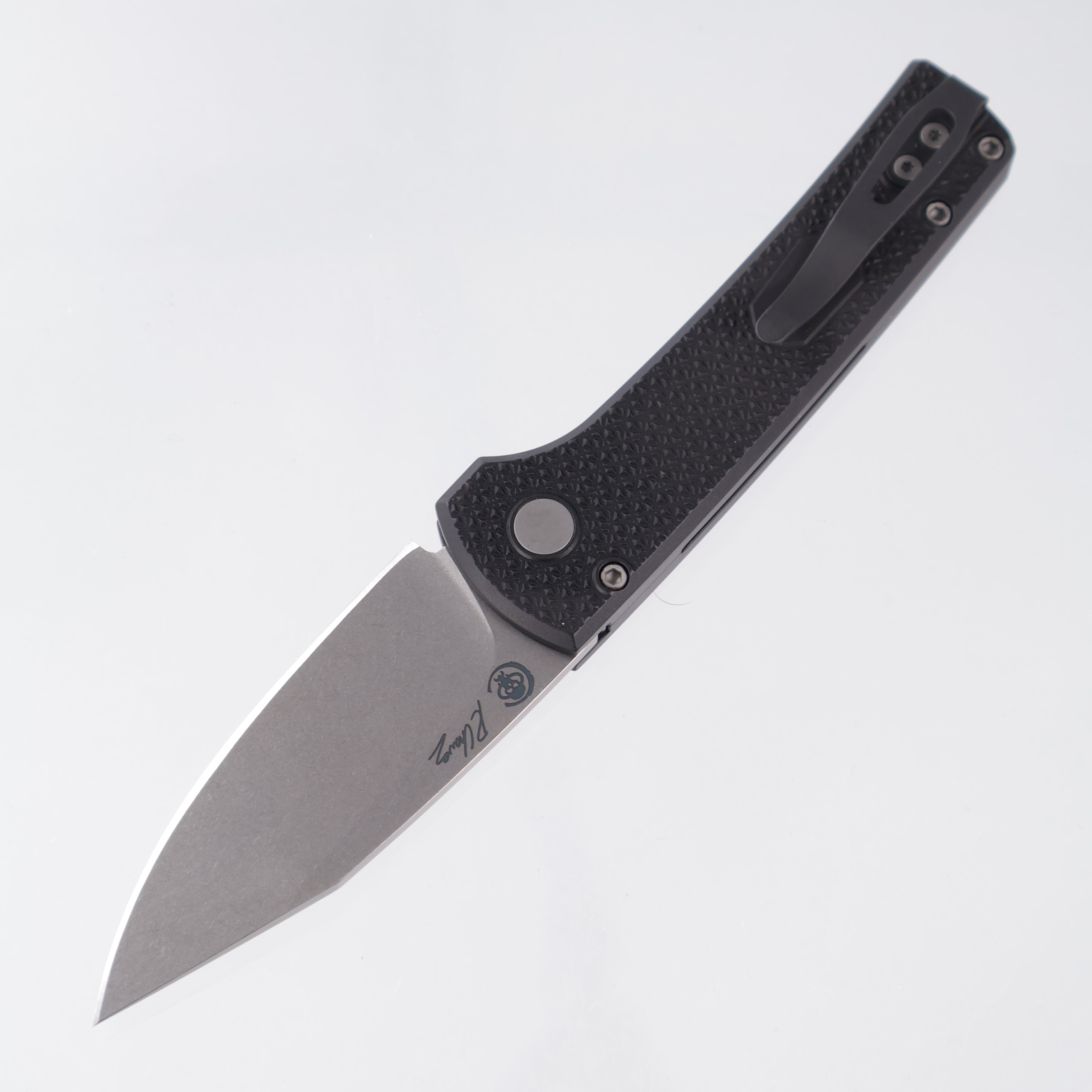Pro-Tech Scapegoat Compact - Black Carbide Texture Aluminum - Stonewash MagnaMax - RCS1105