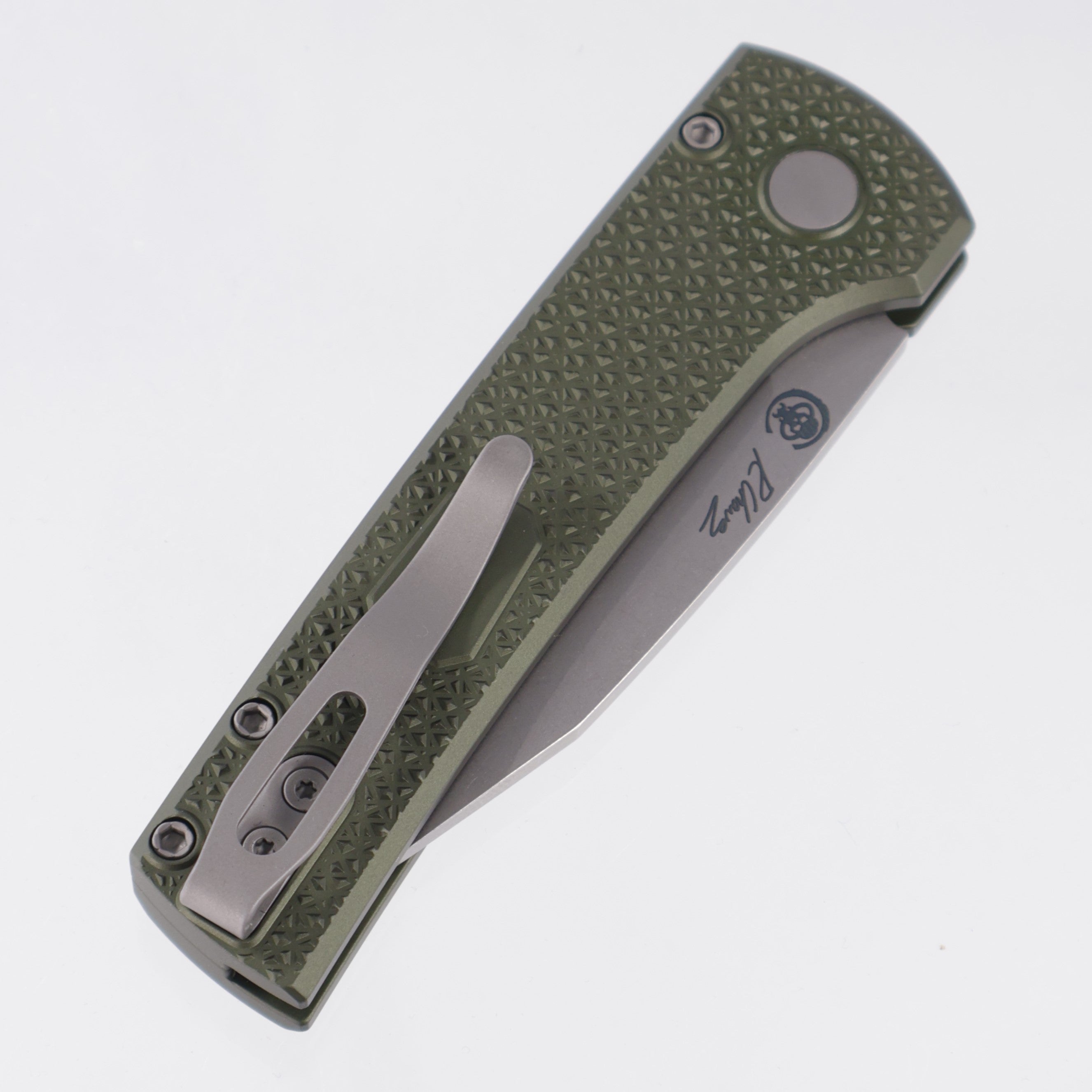 Pro-Tech Scapegoat Compact - Green Carbide Texture Aluminum - Stonewash Magnacut - RCS1105-GREEN