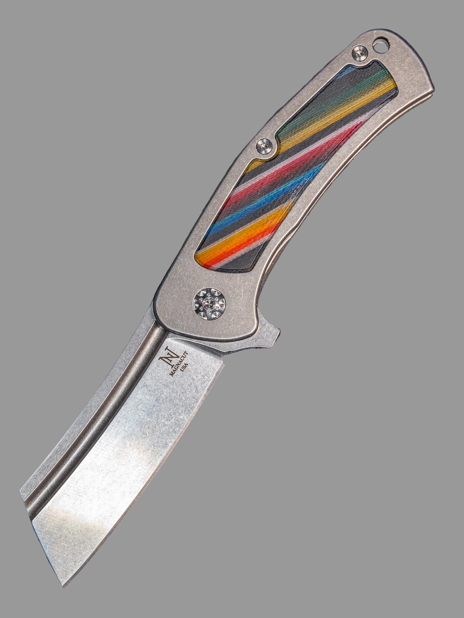 Nichols Knives Dreadnought Inlay Titanium Magnacut Framelock 3.25” Titanium Clip