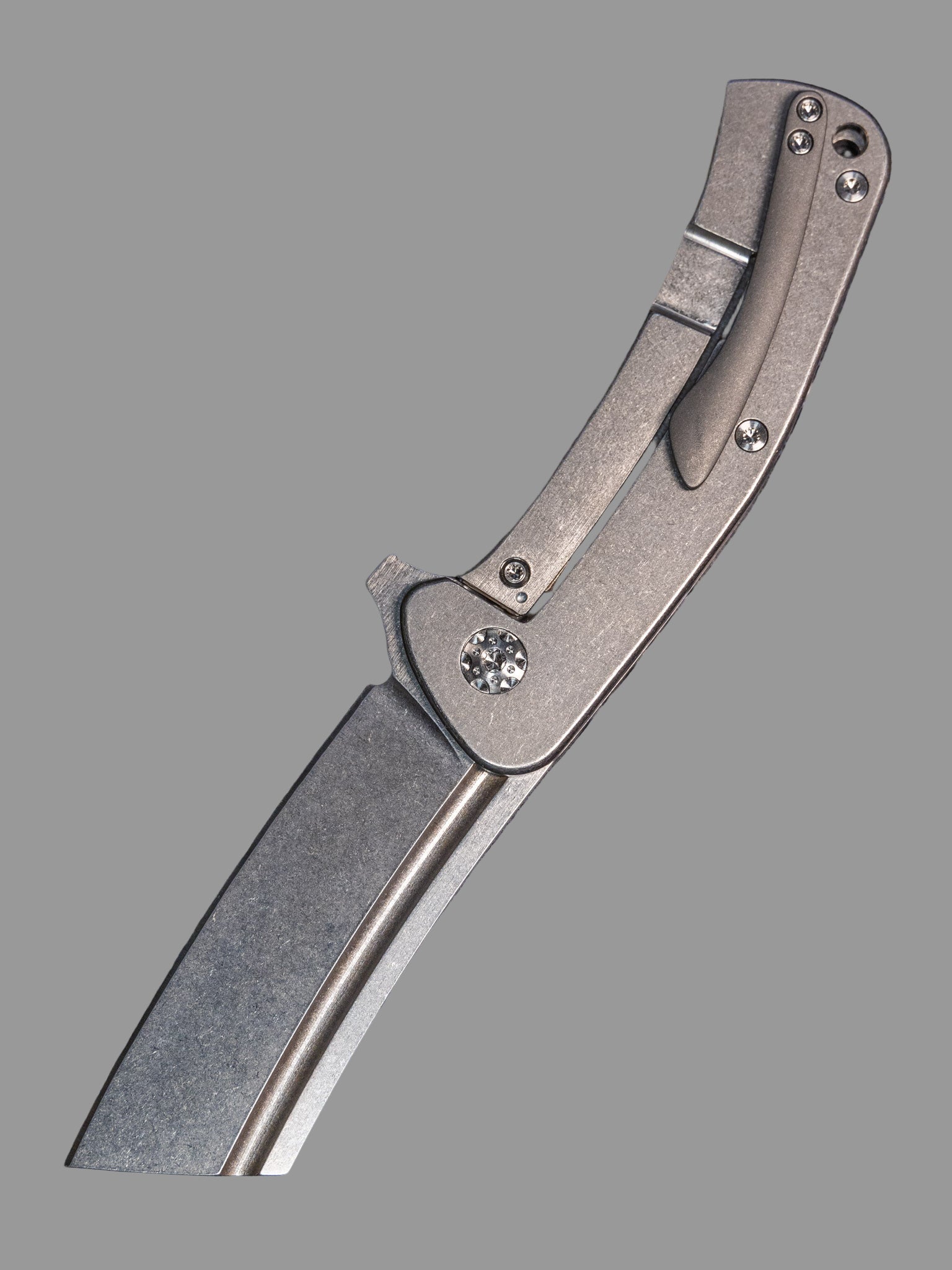 Nichols Knives Dreadnought Inlay Titanium Magnacut Framelock 3.25” Titanium Clip