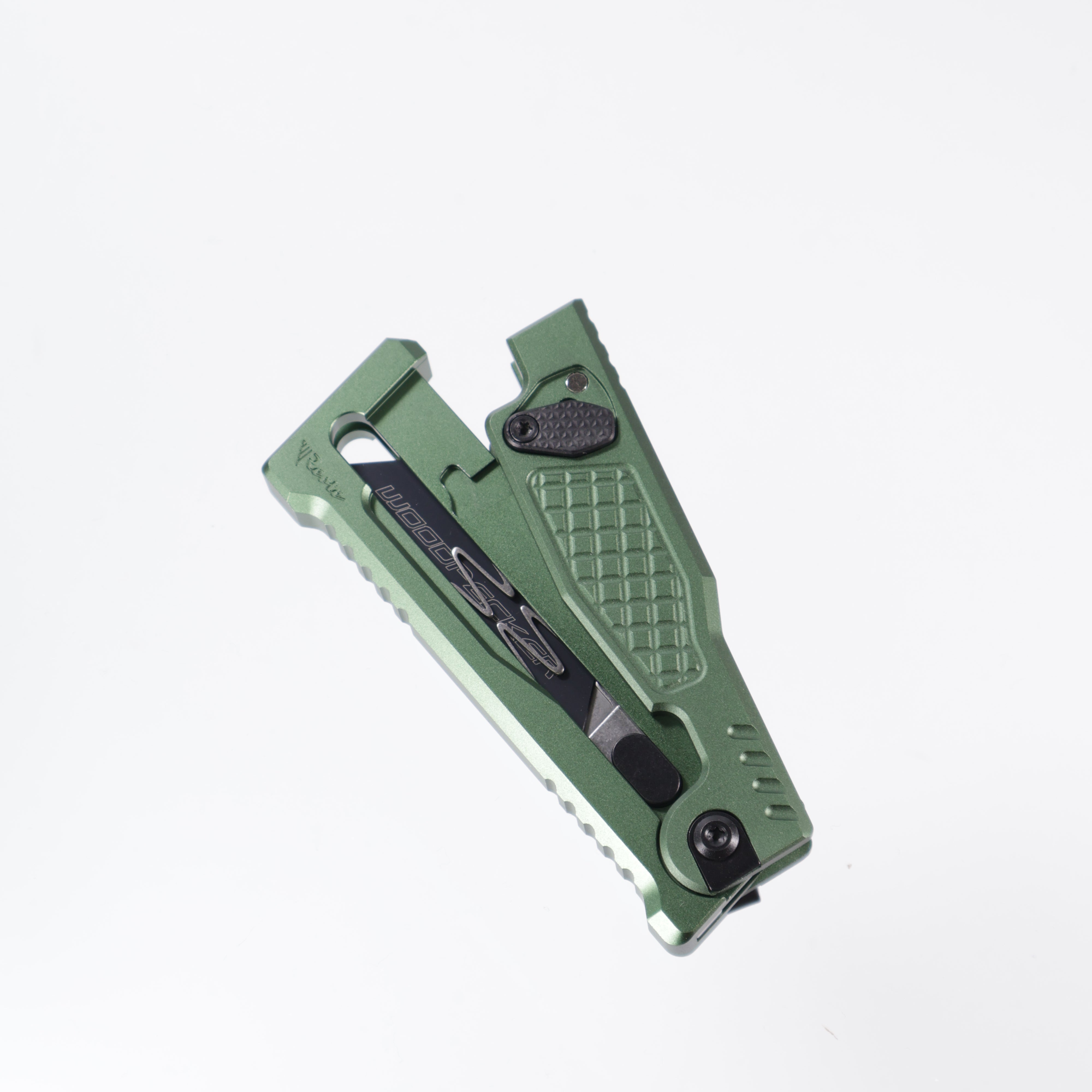 Reate EXO-U Utility - Diamond Pattern Green, Aluminum Handle Box Cutter