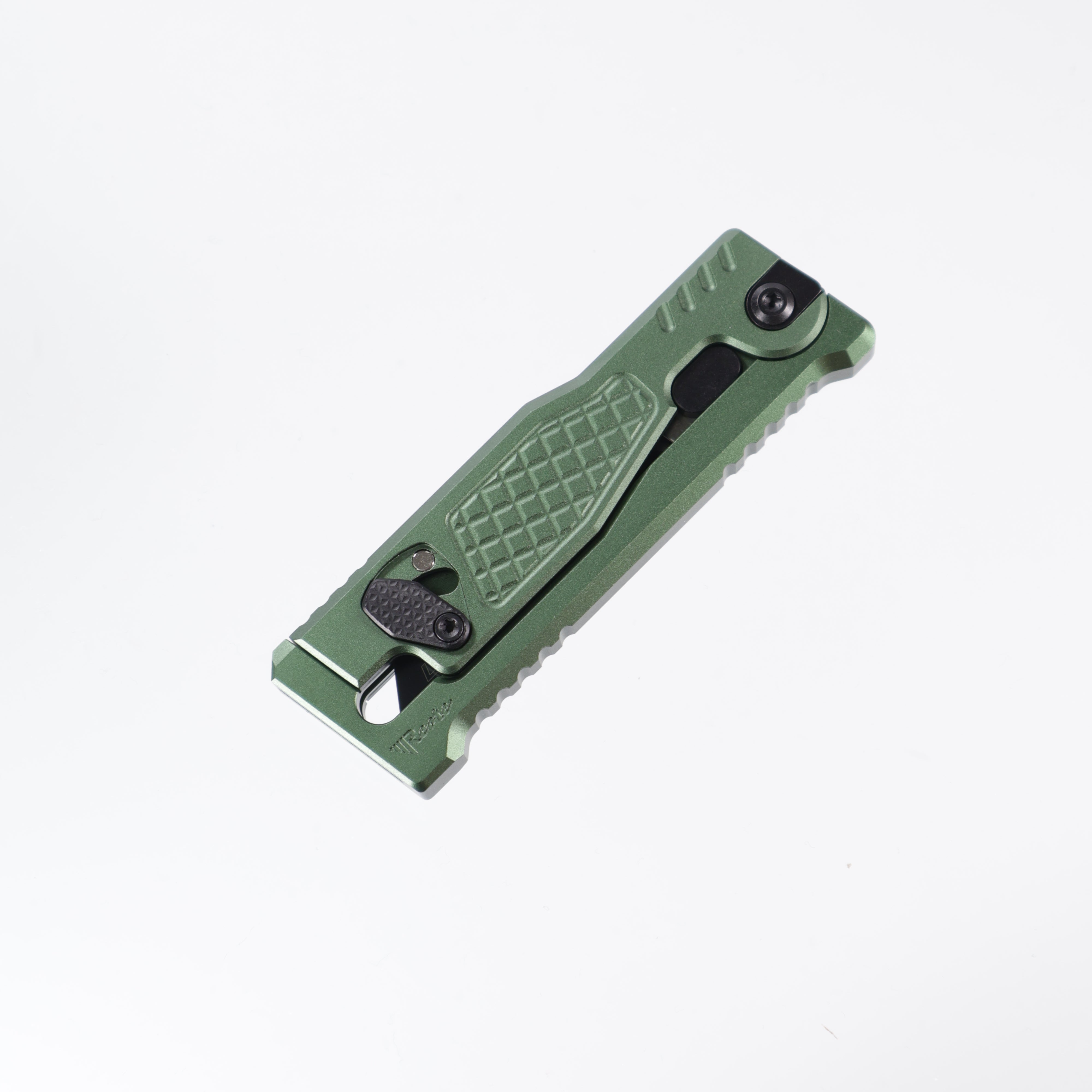 Reate EXO-U Utility - Diamond Pattern Green, Aluminum Handle Box Cutter