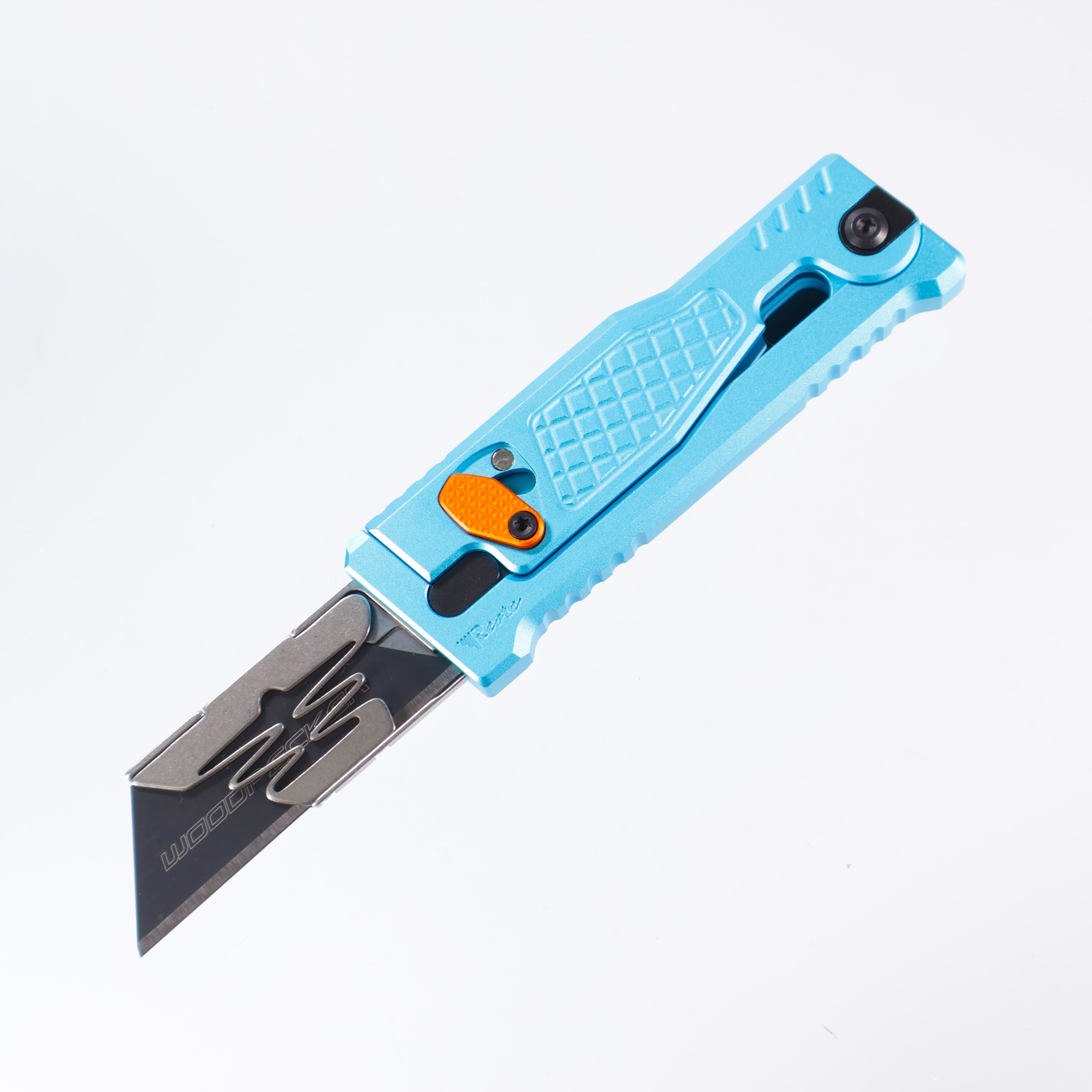Exoblade Cutter Reate EXO-U Utility - Diamond Pattern Blue, Aluminum Handle Box Cutter ...