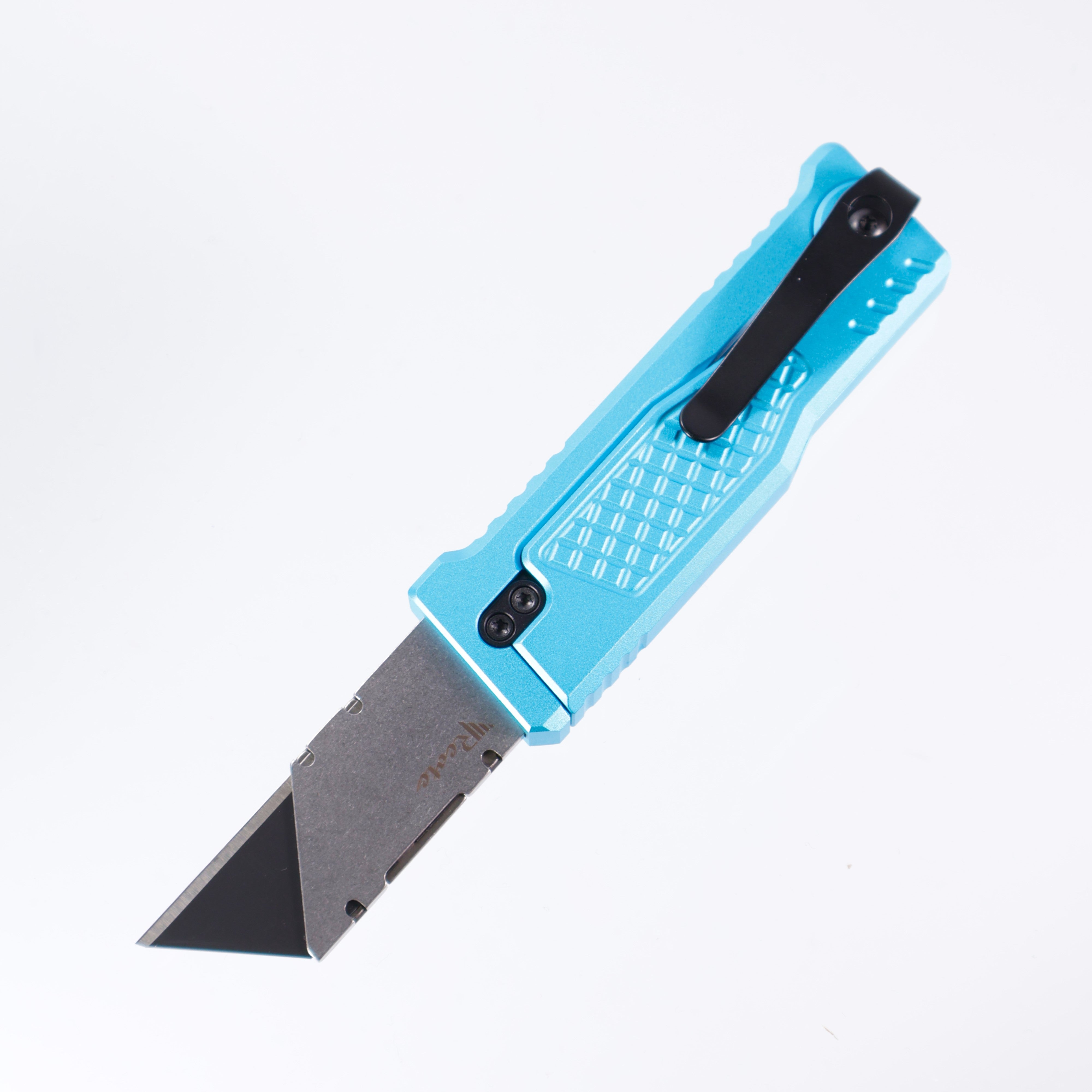 Reate EXO-U Utility - Diamond Pattern Blue, Aluminum Handle Box Cutter