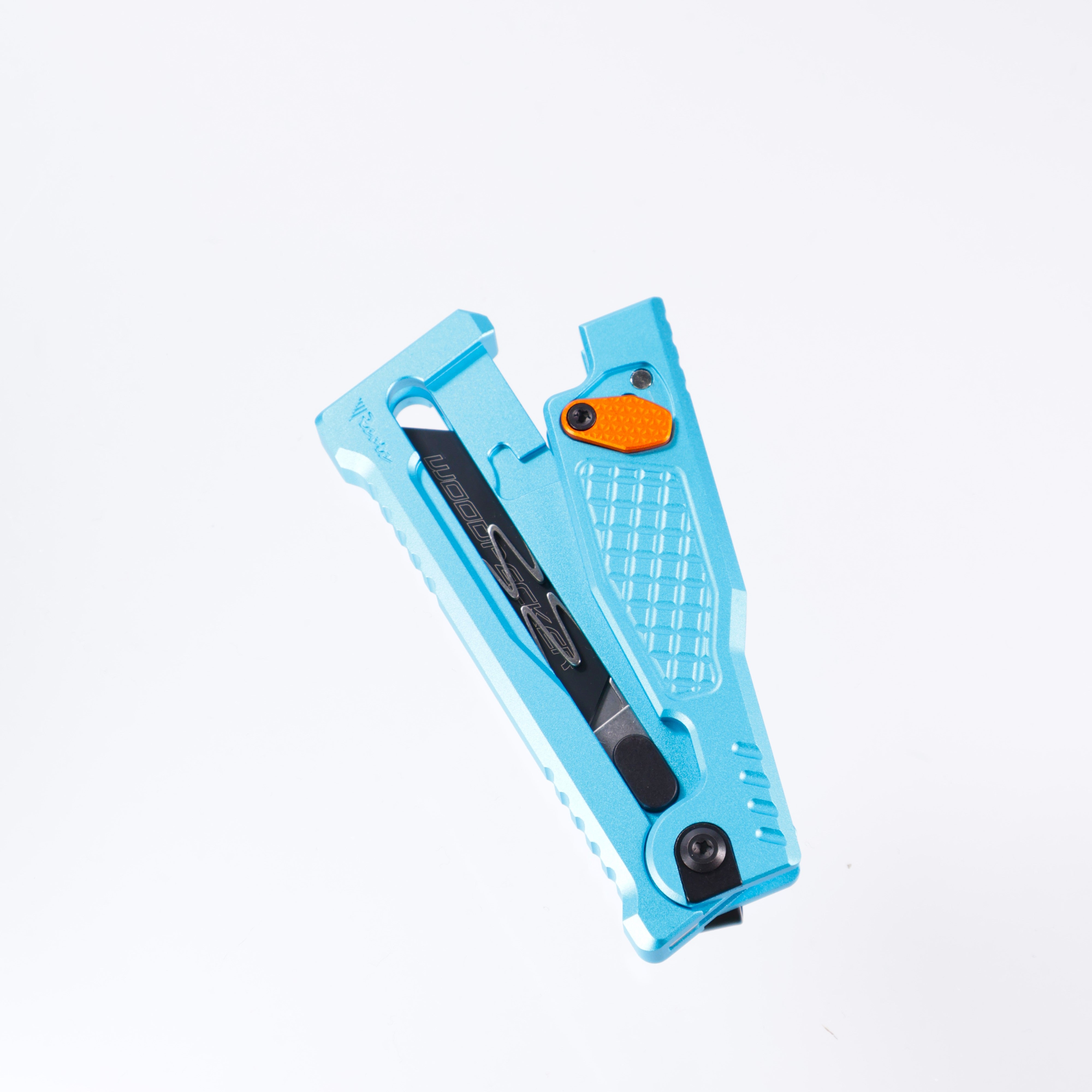 Reate EXO-U Utility - Diamond Pattern Blue, Aluminum Handle Box Cutter