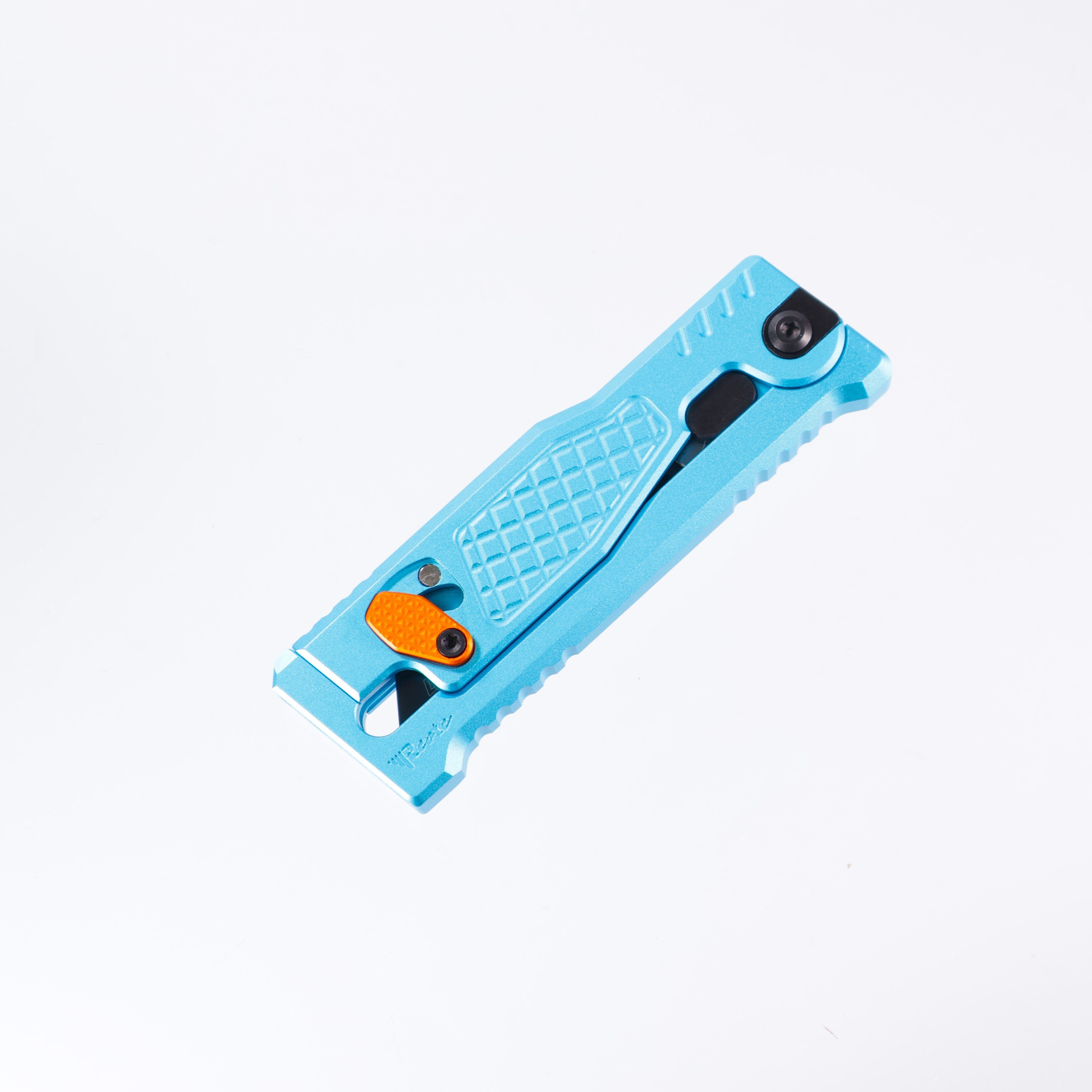 Reate EXO-U Utility - Diamond Pattern Blue, Aluminum Handle Box Cutter