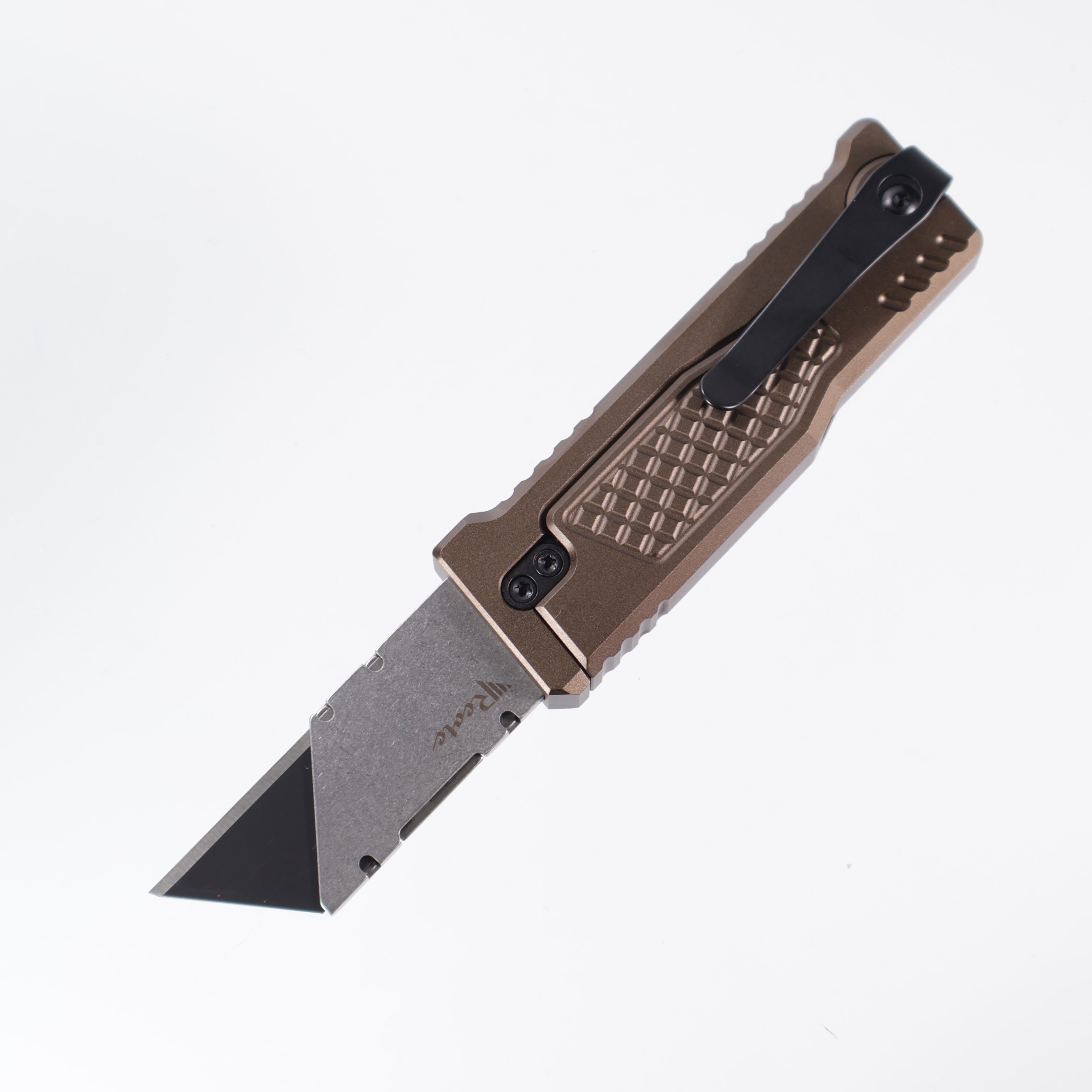 Reate EXO-U Utility - Diamond Pattern Copper, Aluminum Handle Box Cutter