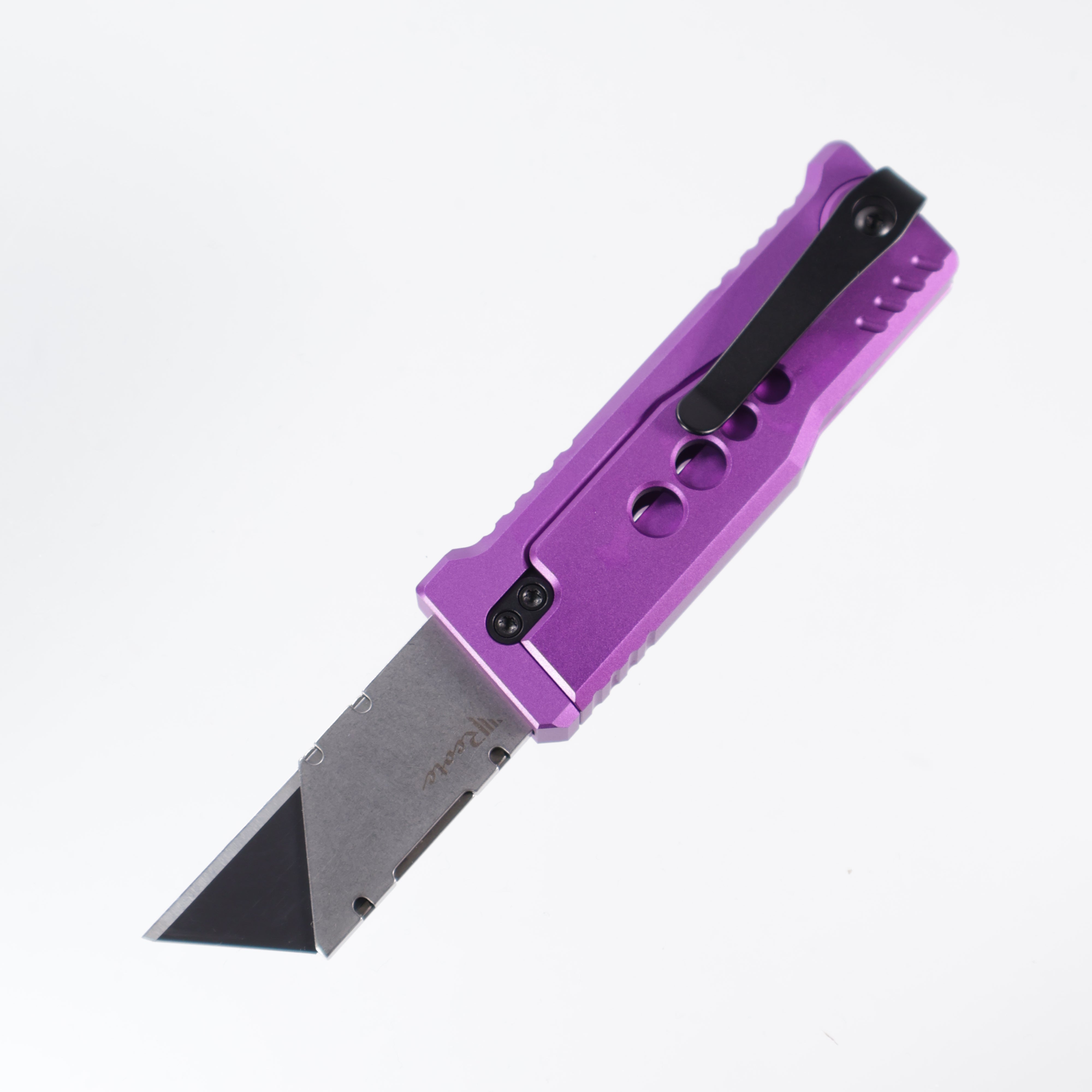 Reate EXO-U Utility - Speedhole Purple, Aluminum Handle Box Cutter