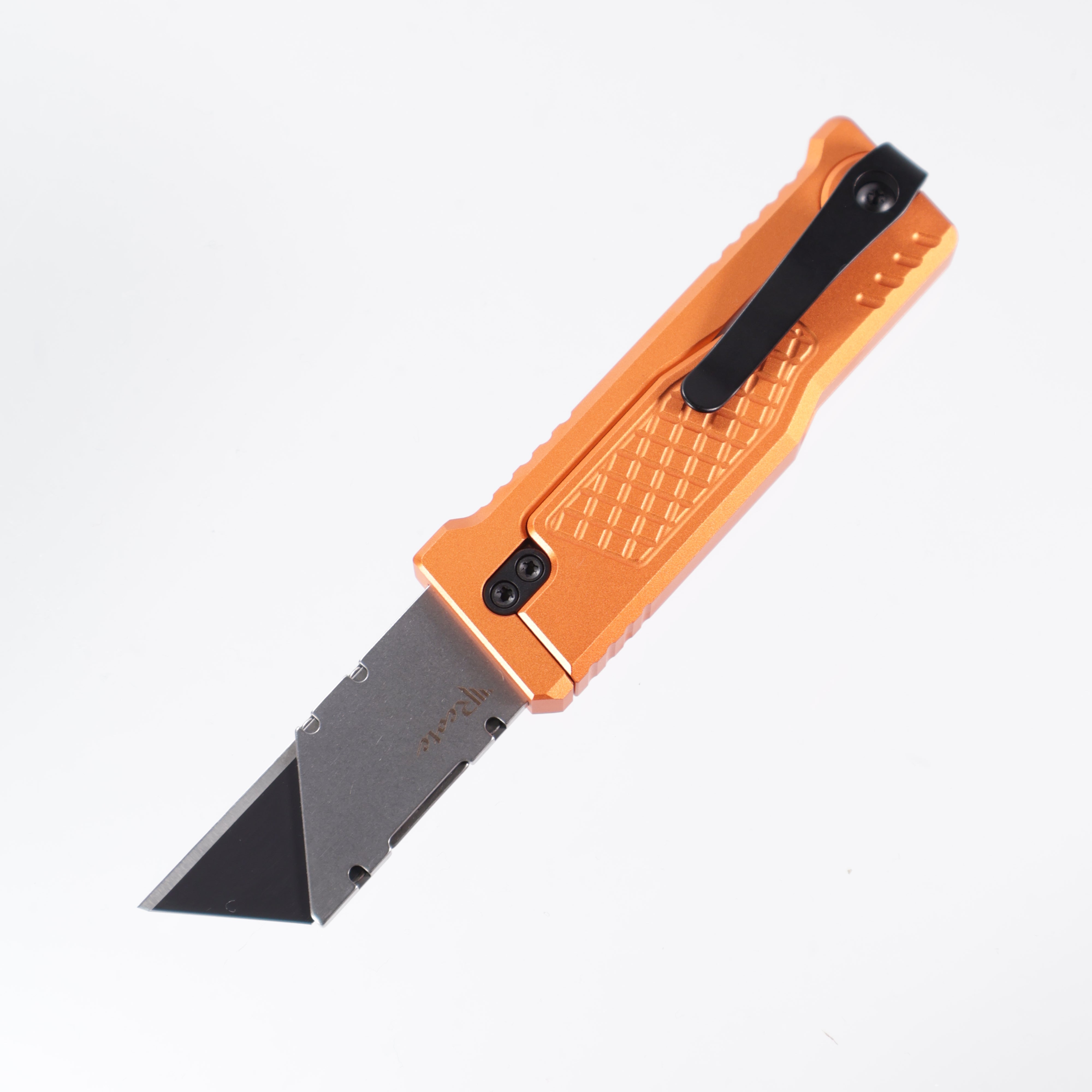 Reate EXO-U Utility - Diamond Pattern Orange, Aluminum Handle Box Cutter