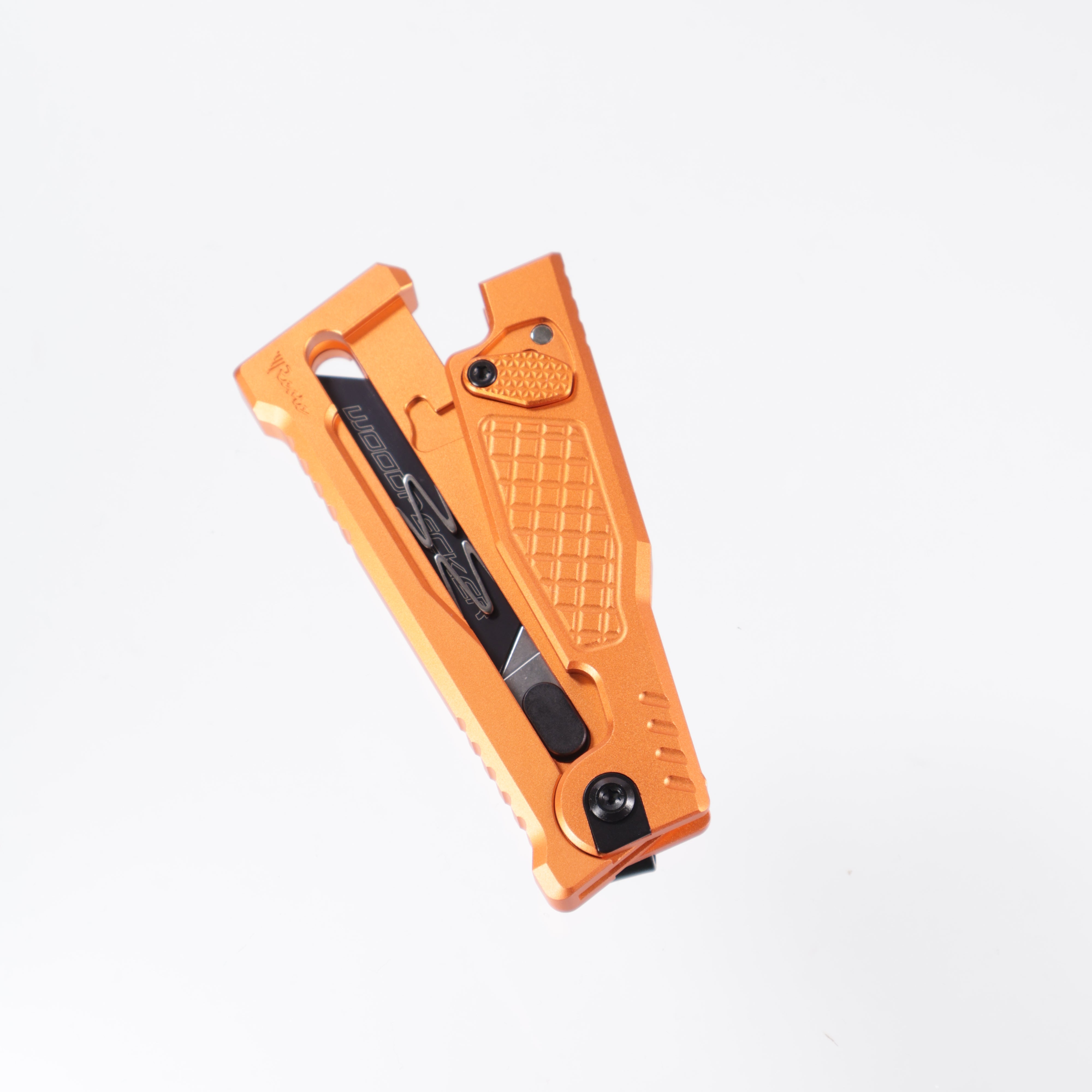 Reate EXO-U Utility - Diamond Pattern Orange, Aluminum Handle Box Cutter